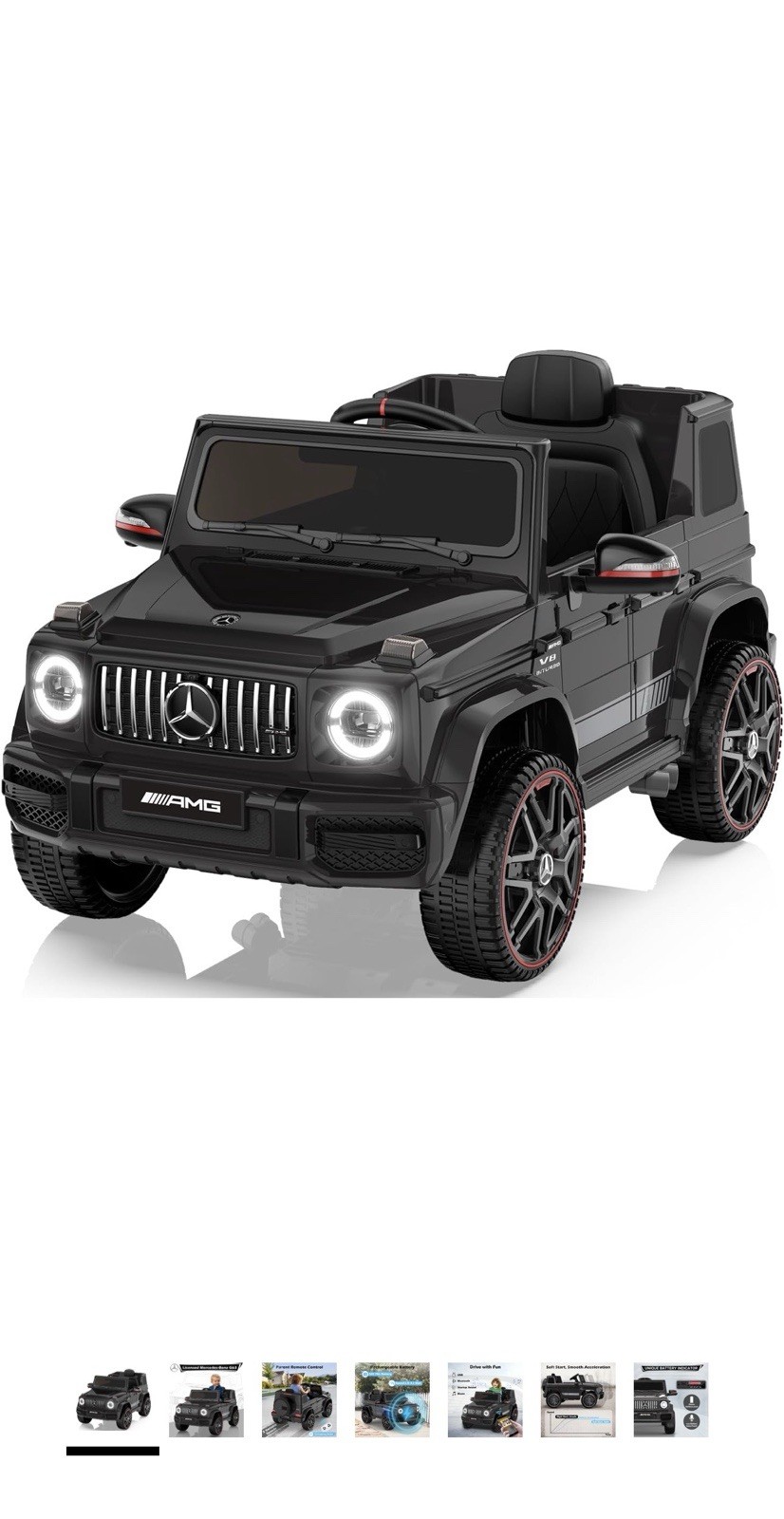 Mercedes-Benz AMG G-Wagon Kids Battery Ride-On Car w/ Remote Control Black