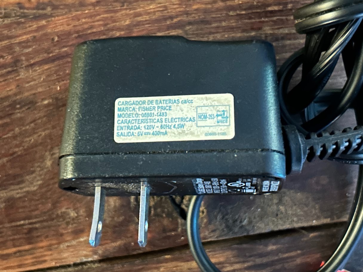 Used Genuine Power Wheels 6-Volt Battery Charger 00801-1483