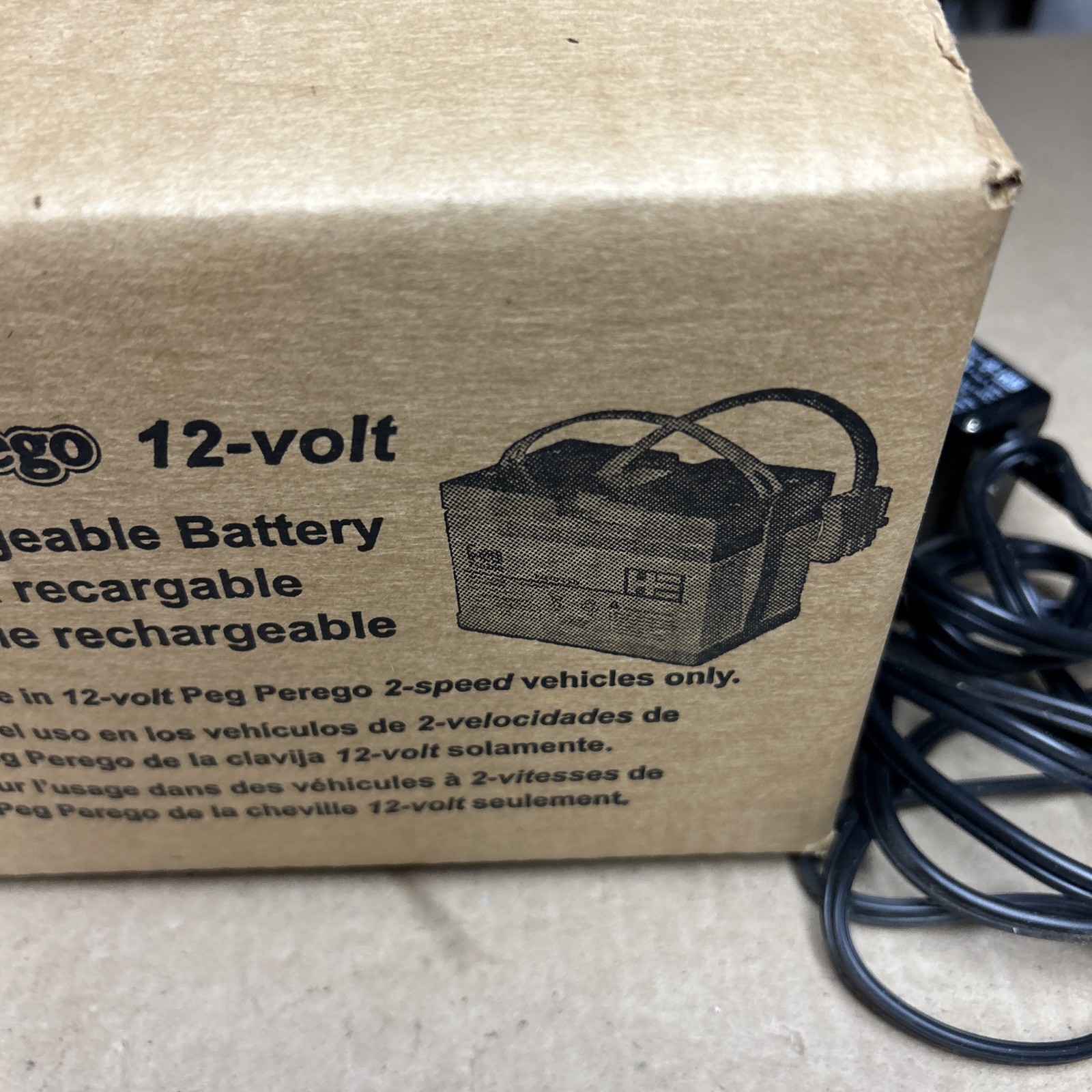 Genuine OEM Peg-Perego 12-Volt Battery For Ride On Vehicles, IAKB0501 W/ Charger