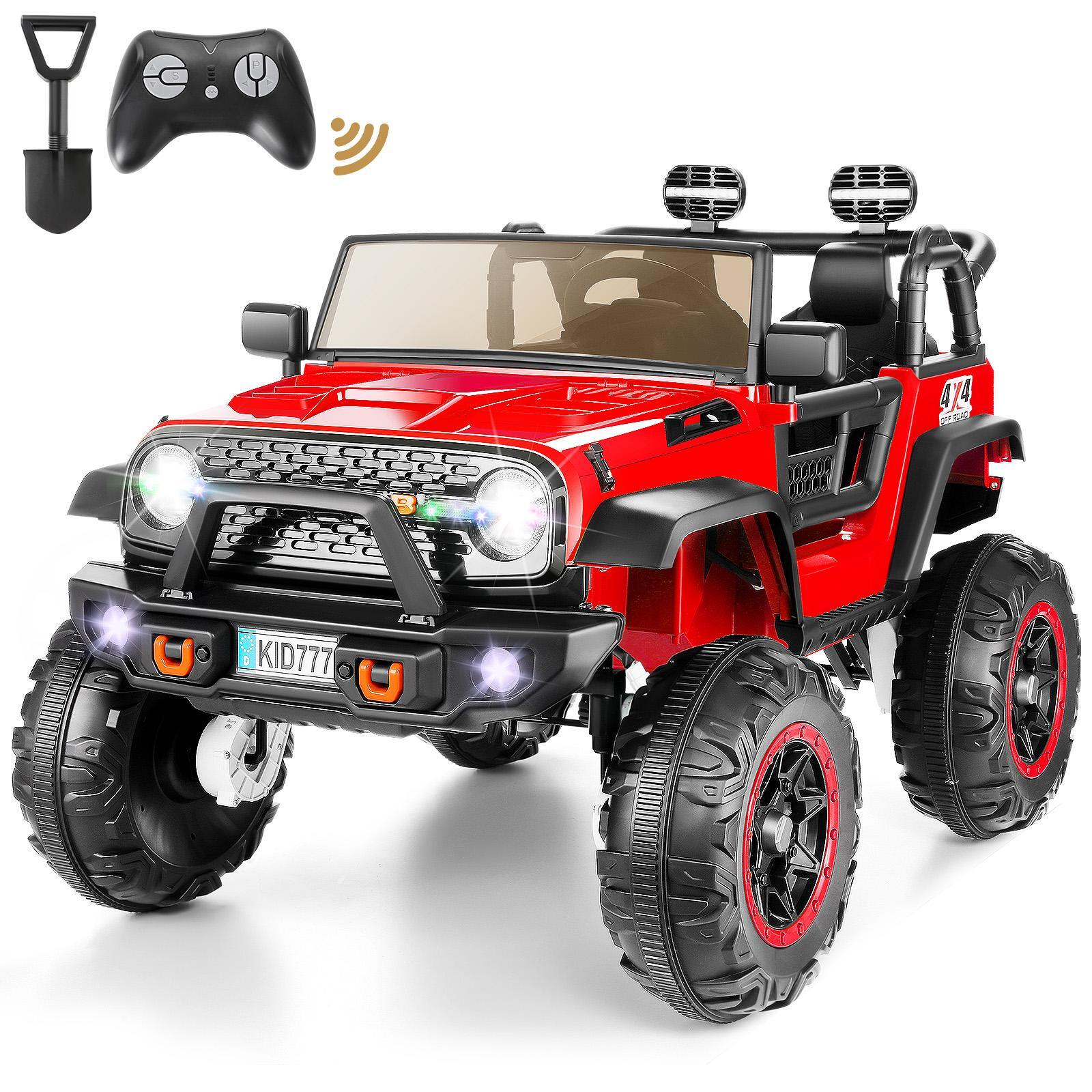 24V Kids Ride On Car,2Seater 400W Electric Vehicle Truck Jeep 4WD/2WD Switchable