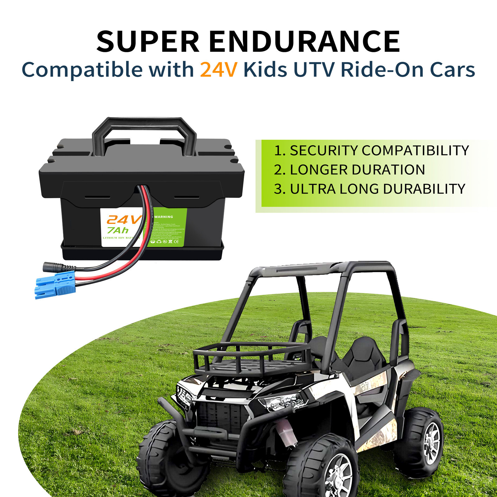 24V 7Ah Lithium Battery for Dynacraft Realtree 24V Kids Ride-On Cars & Toys