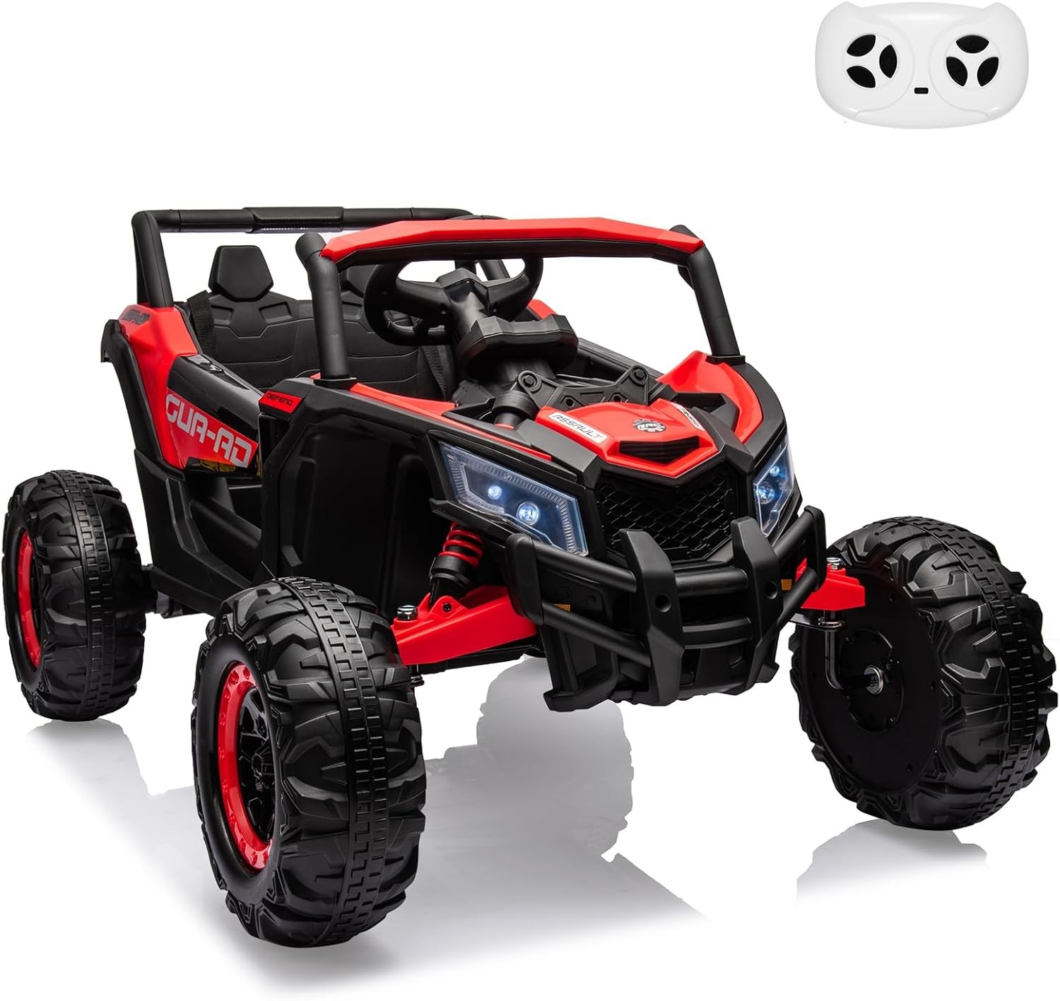 Electric 24V UTV for Kids w/ Remote, LED, EVA Tires, Music, Safe Durable Ride On