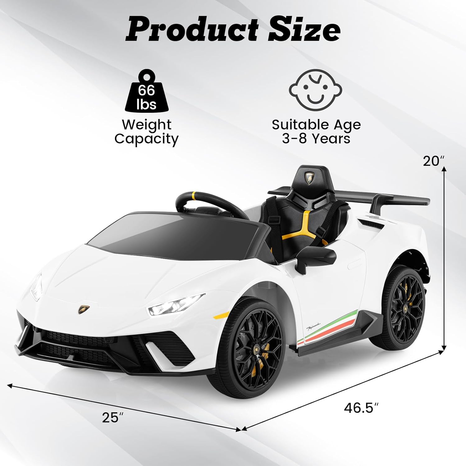Licensed Lamborghini Huracan Ride on Car by , 12V Kids Electric Vehicle with Rem