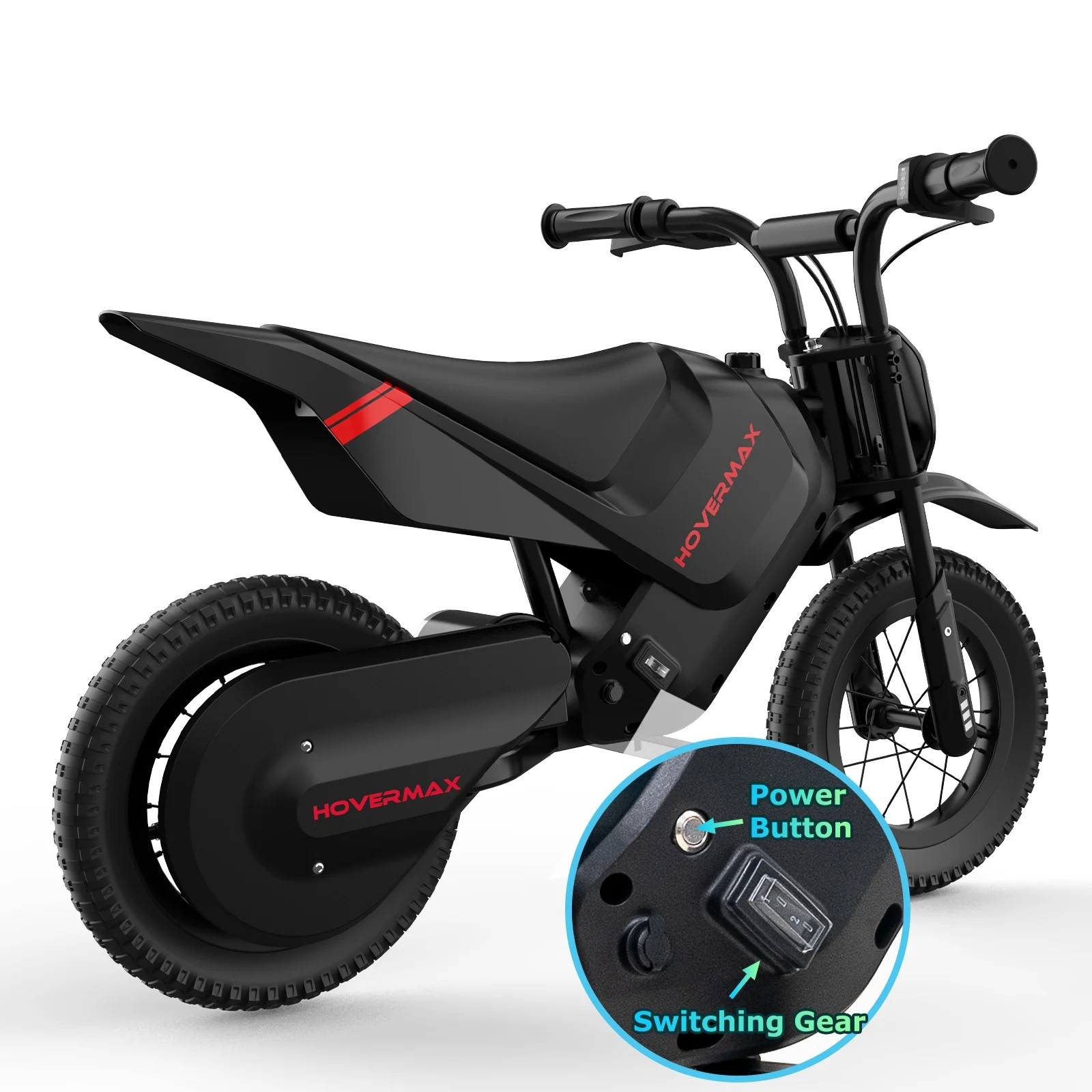 HOVERMAX H13M 150W Electric Dirt Bike for Kids, Black