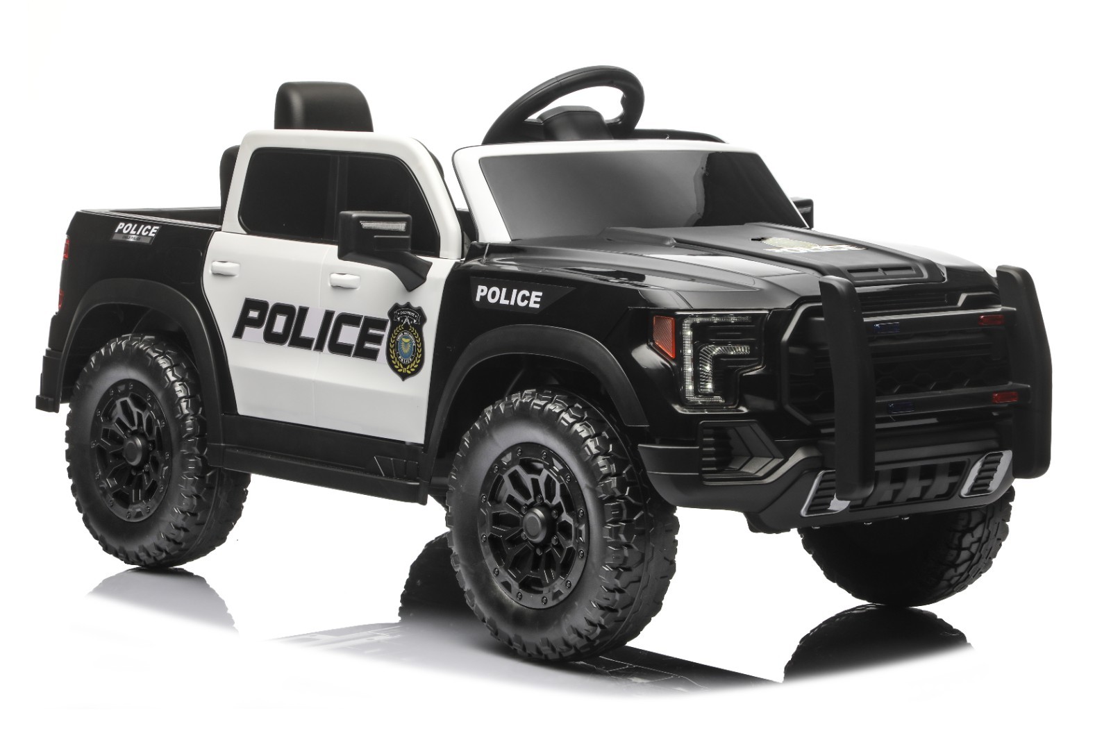 Kids Ride On Police Car 12V Dual Motors Remote Control Music Lights