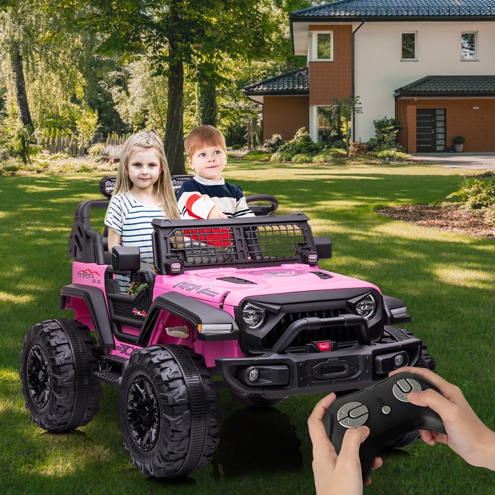 2 Seats Kids Ride On Toy Car 24V Electric Vehicles Remote Control LED Bluetooth