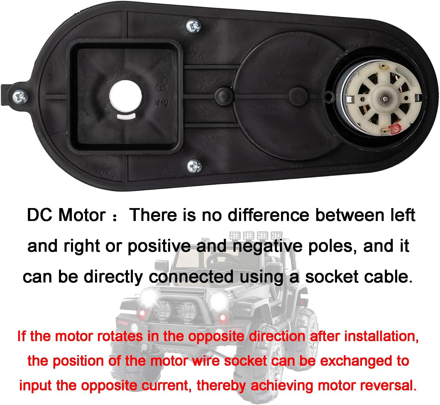 2 Pcs 12V RS390 16000RPM Kids Ride-Ons Gearbox with DC Motor, 390 Motor with Gea