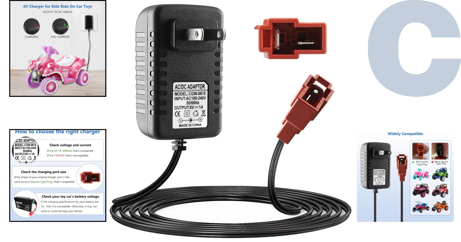 6V Battery Charger for Kids Ride-On Cars – Smart, Compatible & Safe Charging