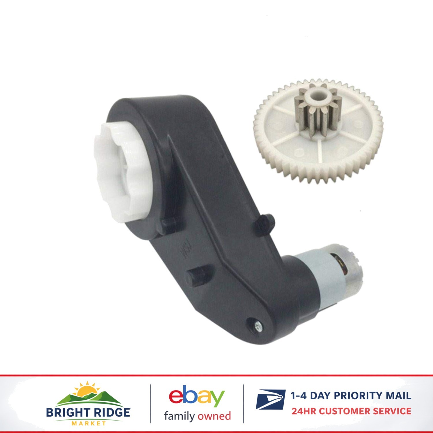 24V Gearbox Motor for Kids Electric Ride On Cars, High Torque Performance