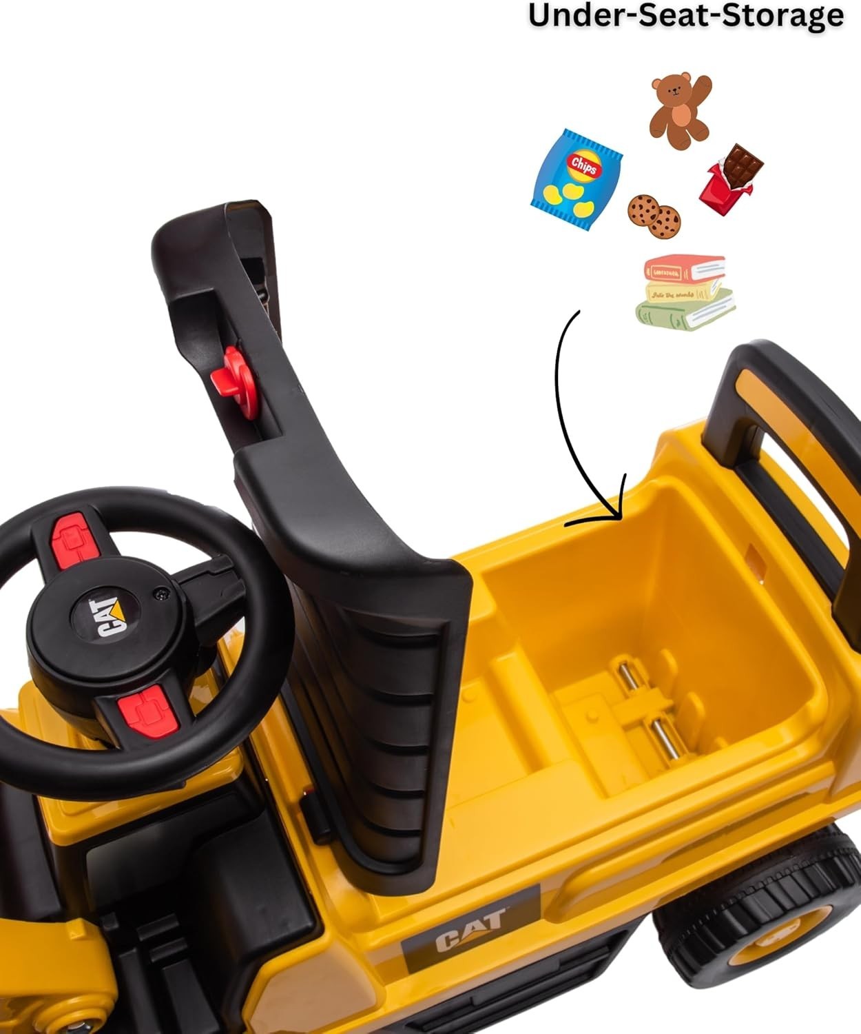 CAT Excavator Push Car – Licensed Caterpillar Ride-On Digger Toy for Kids wit…