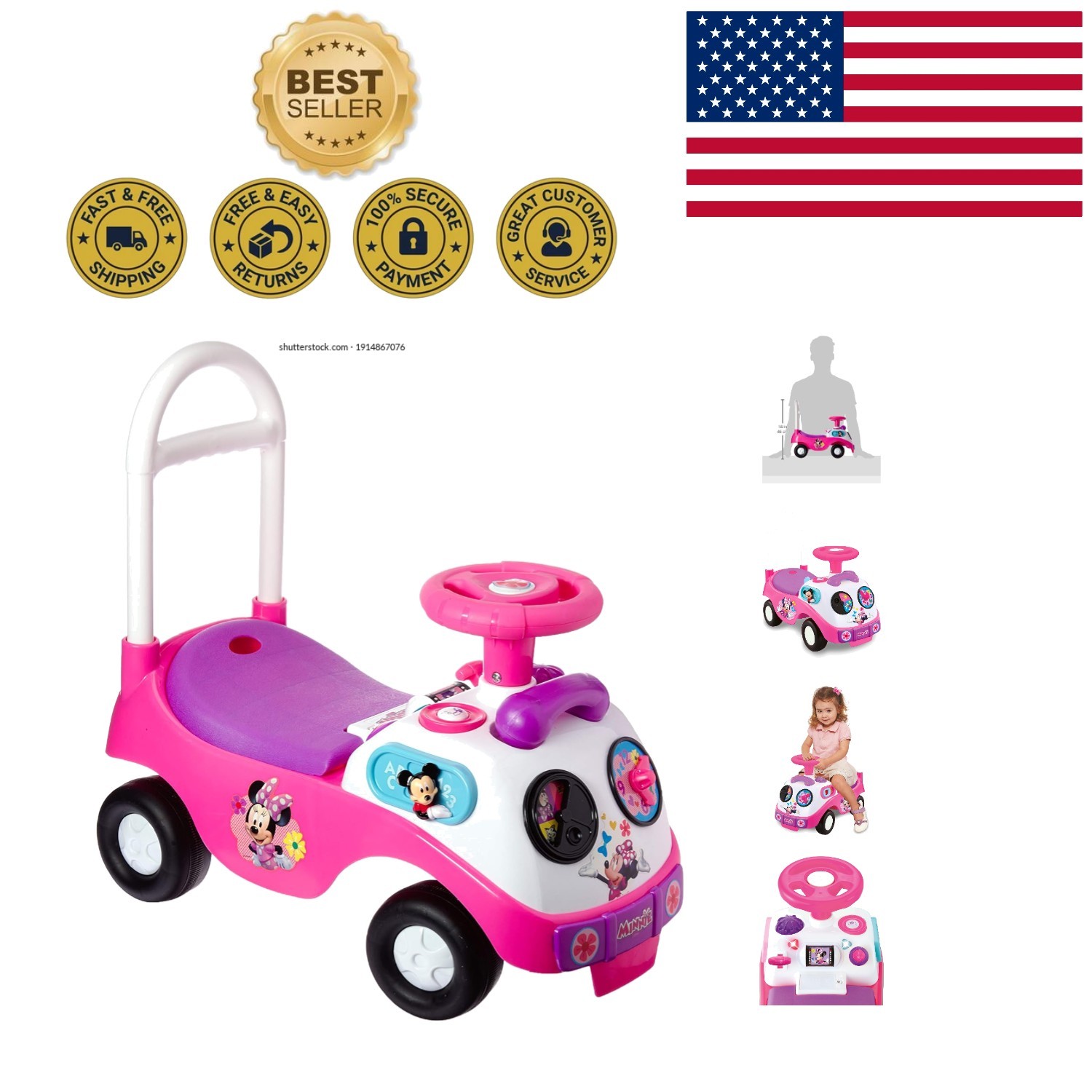 Minnie Mouse My First Activity Ride-On: Lights, Sounds & Educational Fun – Ag…