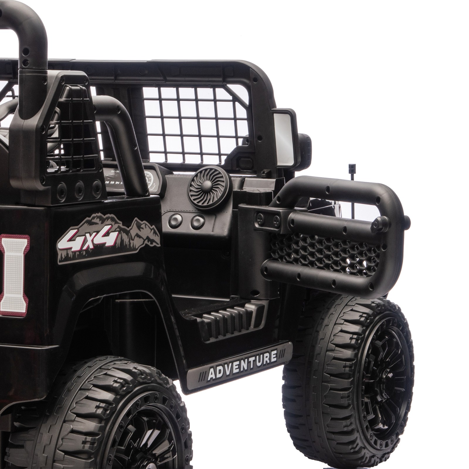 24V 2-Seaters Electric Jeep Truck Ride on Car Toy for Kids 3-8 w/ Remote Control