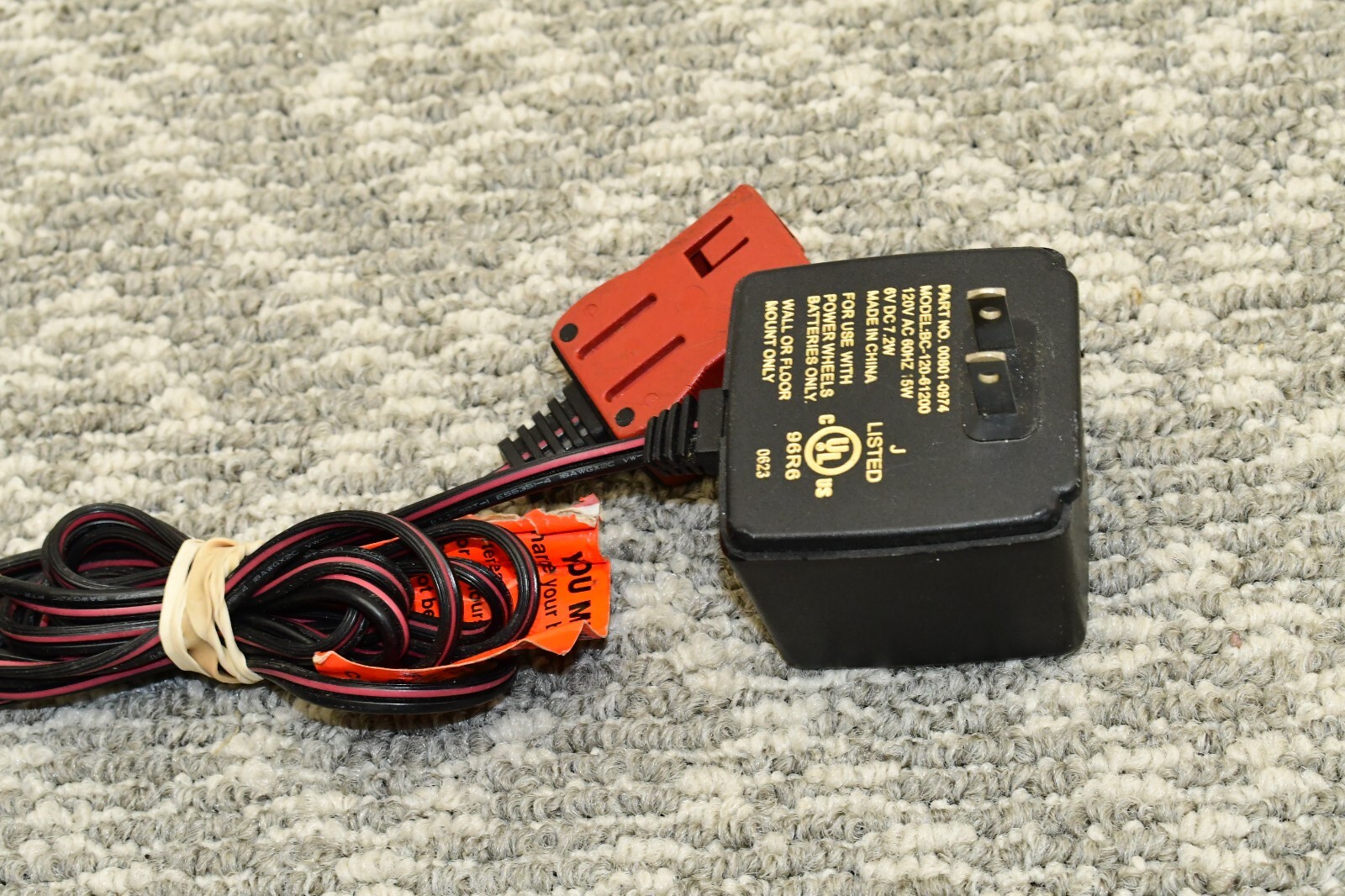 Genuine Fisher Price 00801-0974 Power Wheels BC-120-61200 Battery Charger Super