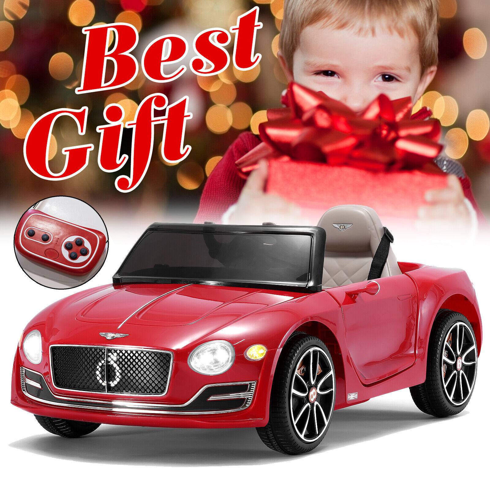 12V 2 Speeds Electric Kids Ride On Car Bentley Style Motorized Vehicles + Remote