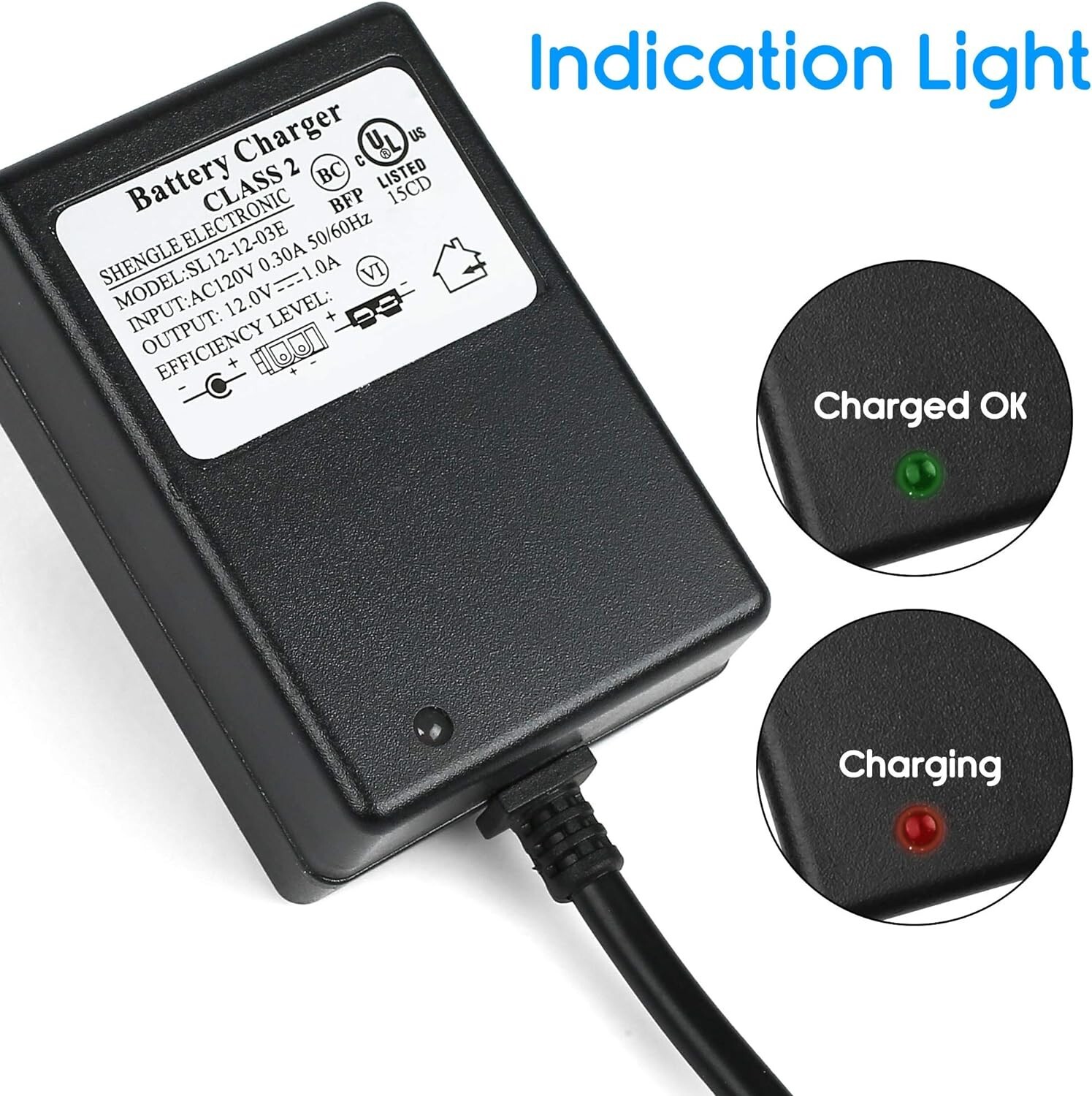 Universal 6FT Cable Length – Compatible 12V Battery Charger – Certified Safe