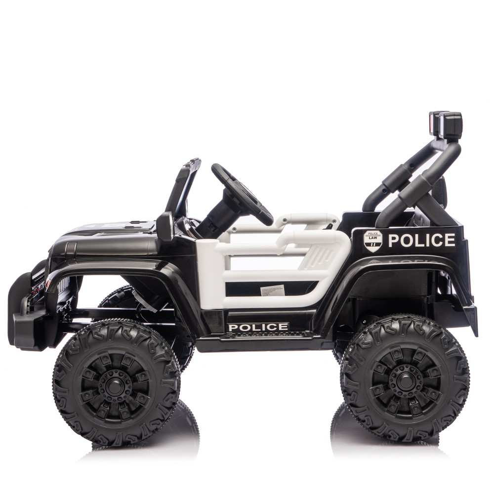 12V Kids Electric Police Ride On Car W Parent Remote Control Bluetooth USB Music