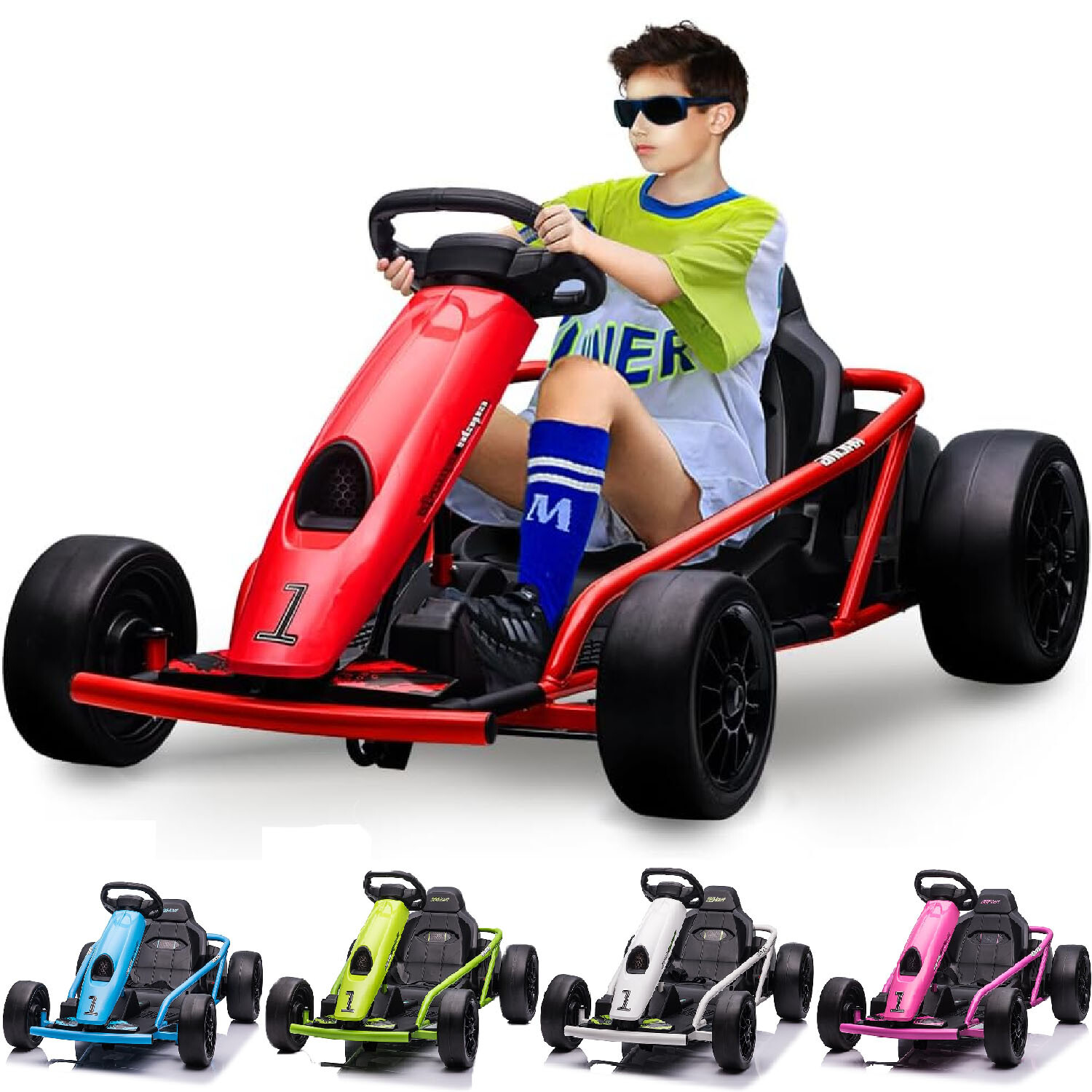 Ride On Go Kart for Kids 24V Electric Go Kart High Speed Drifting Car Riding Toy