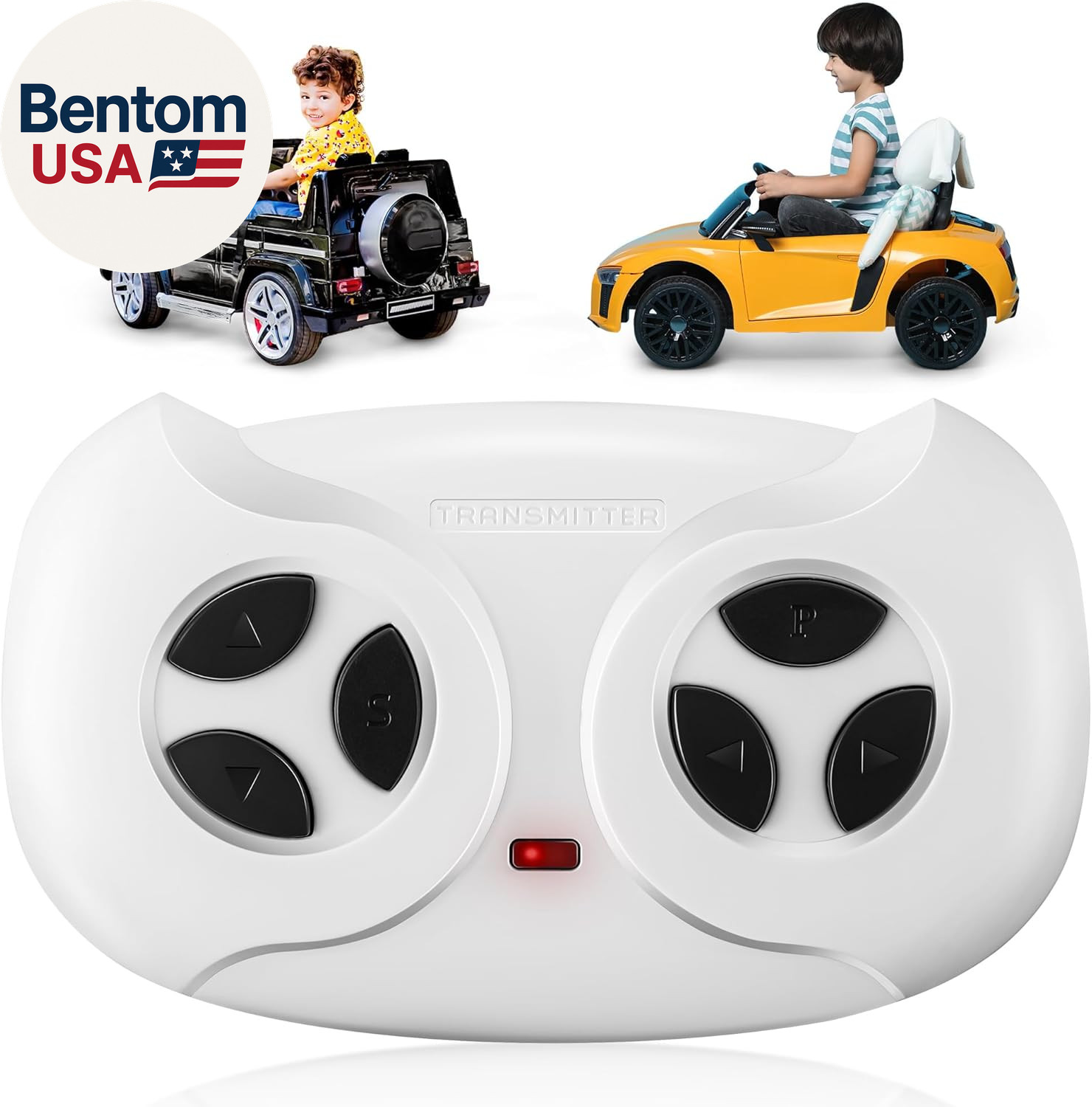 2.4G Remote Control for Kids Electric Car, White Remote Control for 12V Electric