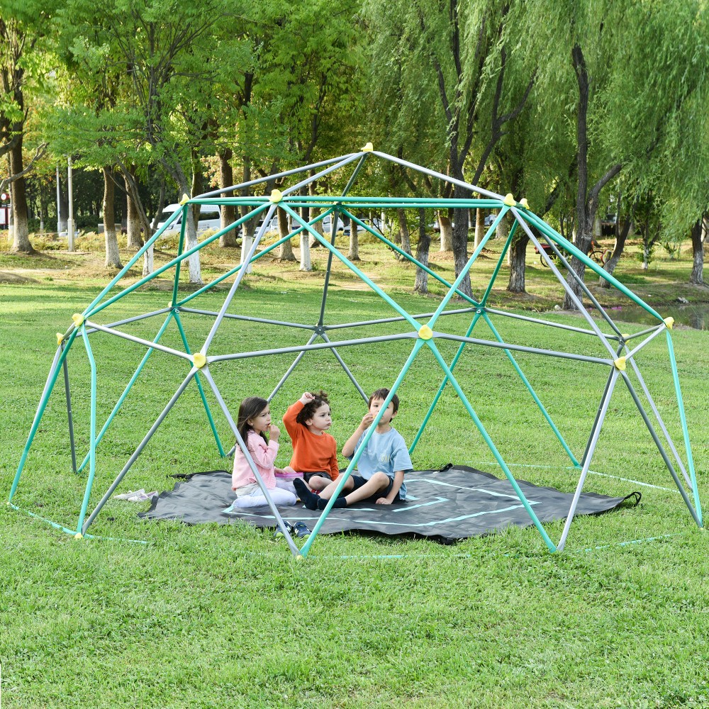 12ft Kids Climbing Dome – Geometric Play Center, Rust & UV Resistant Steel
