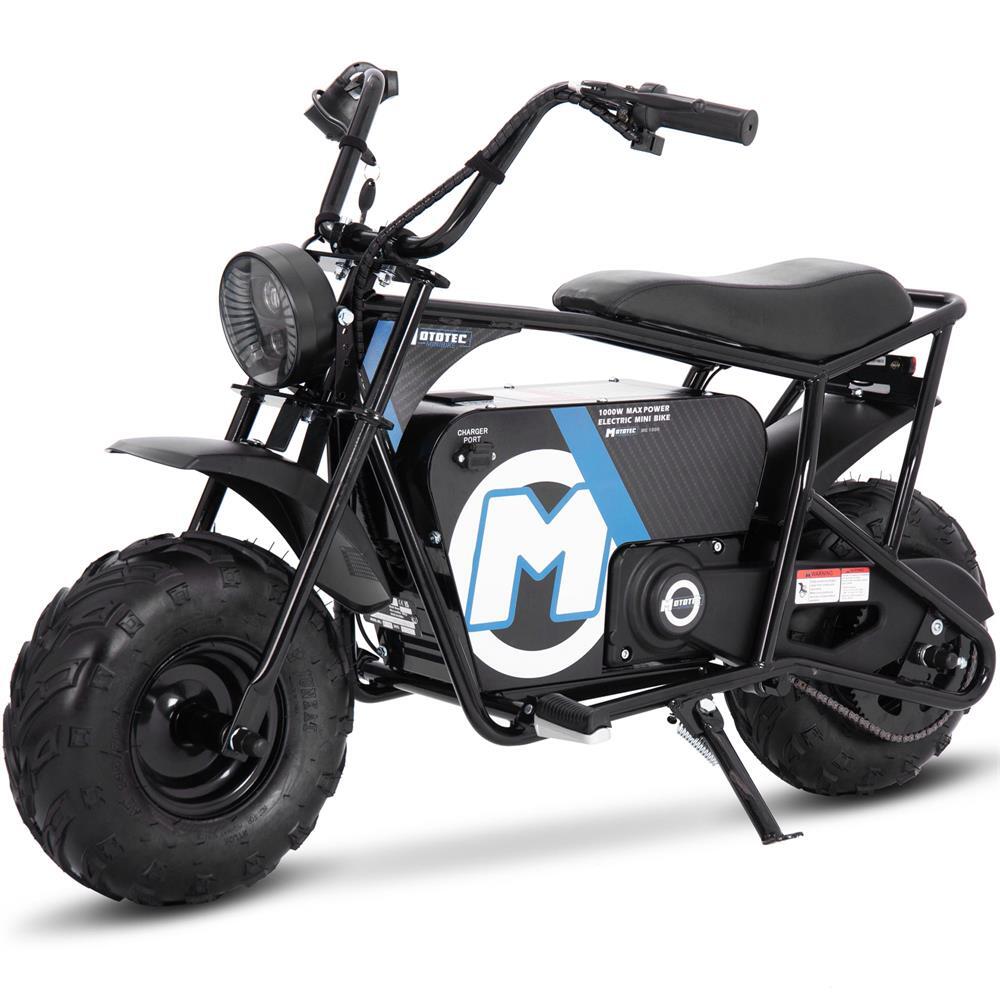 MotoTec 48v 1000w Electric Lithium Powered Mini Bike Speed upto 20MPH – Black ✅