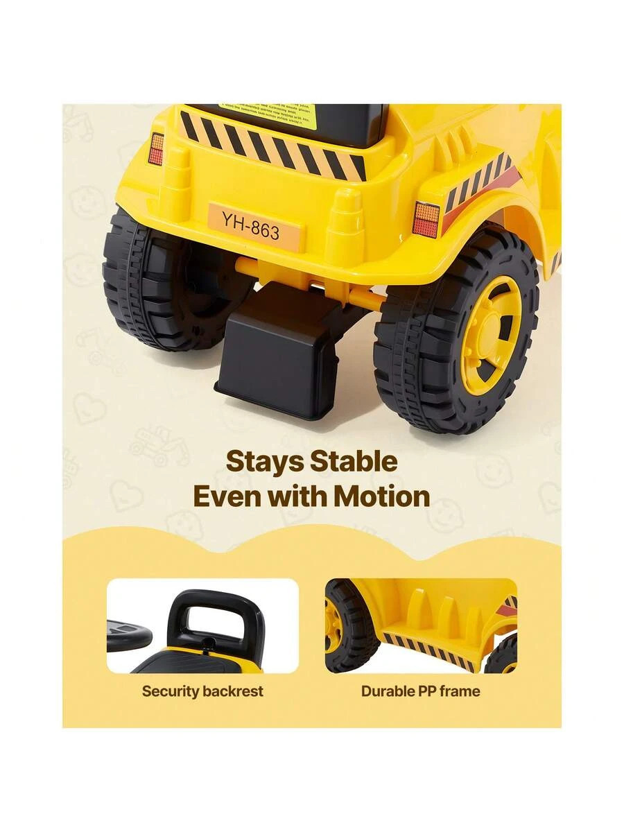 Ride On Toddler Car Push Excavator Digger Toy 19-36 Months 55Lbs