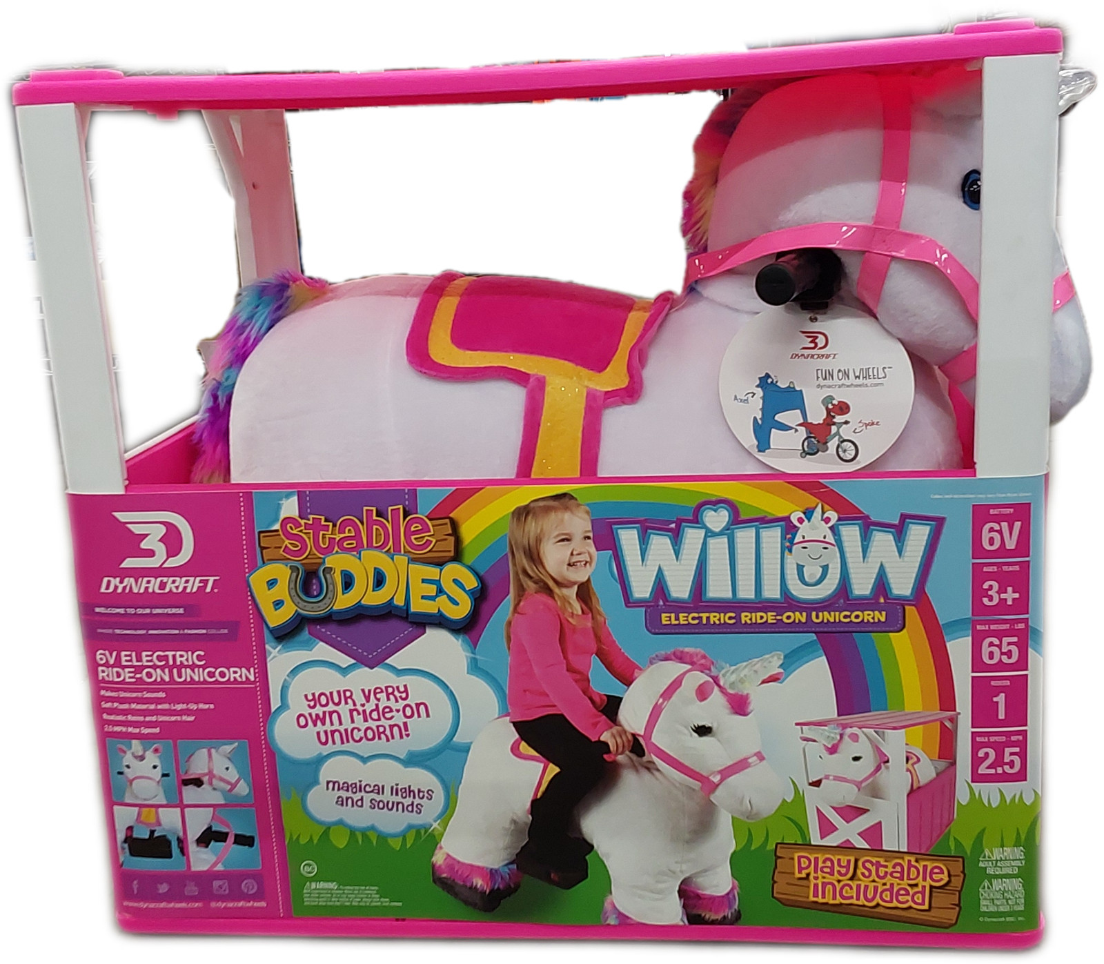 Dynacraft Stable Buddies Willow Electric Ride-On Unicorn 3-7 Years