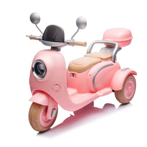 12V Kids Ride On Three-Wheel Two-seater Electric Motorcycle w/Bluetooth For Kids