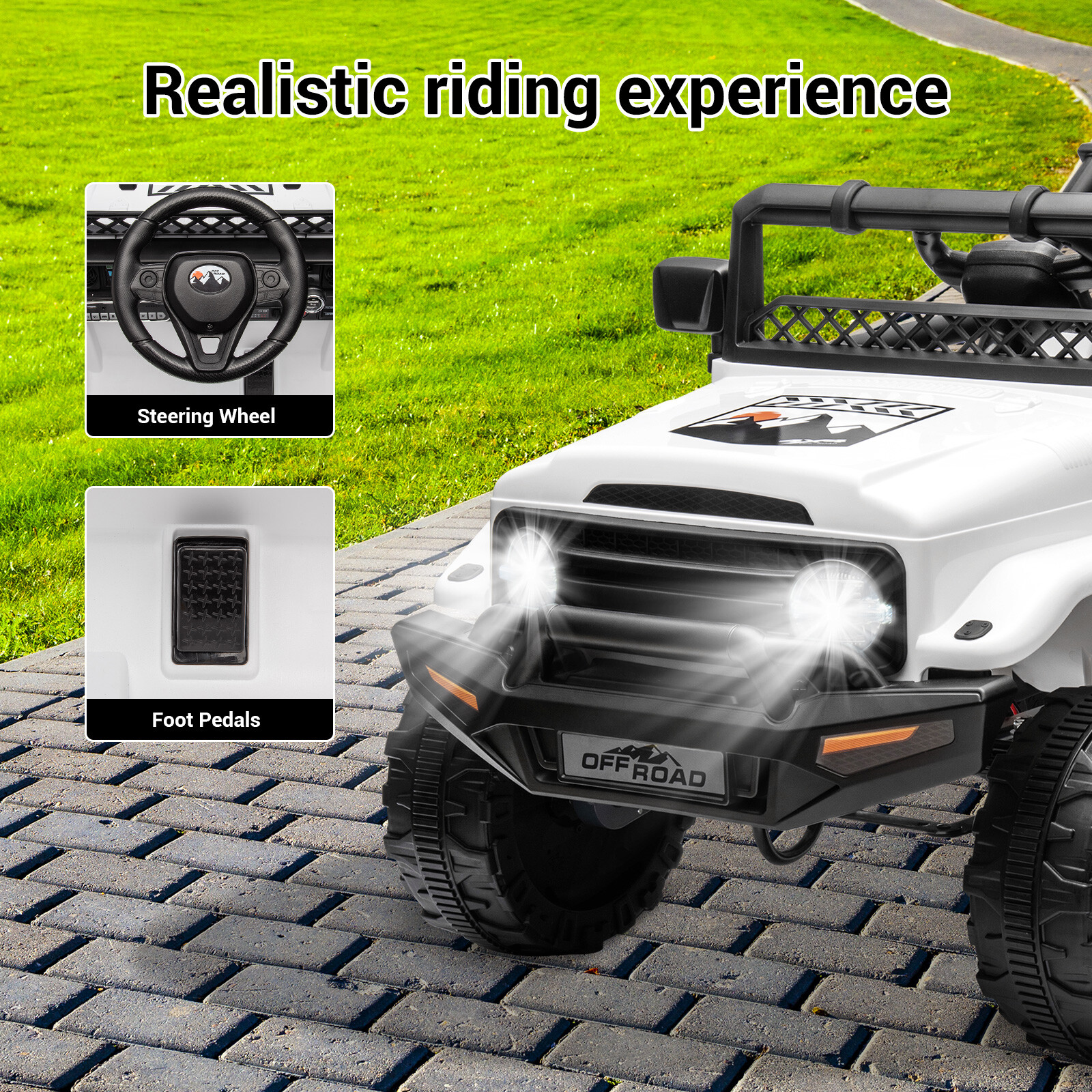 Electric Vehicle 2 Seater Toy 12V Kids Ride On Car Truck Jeep w/ Remote Control