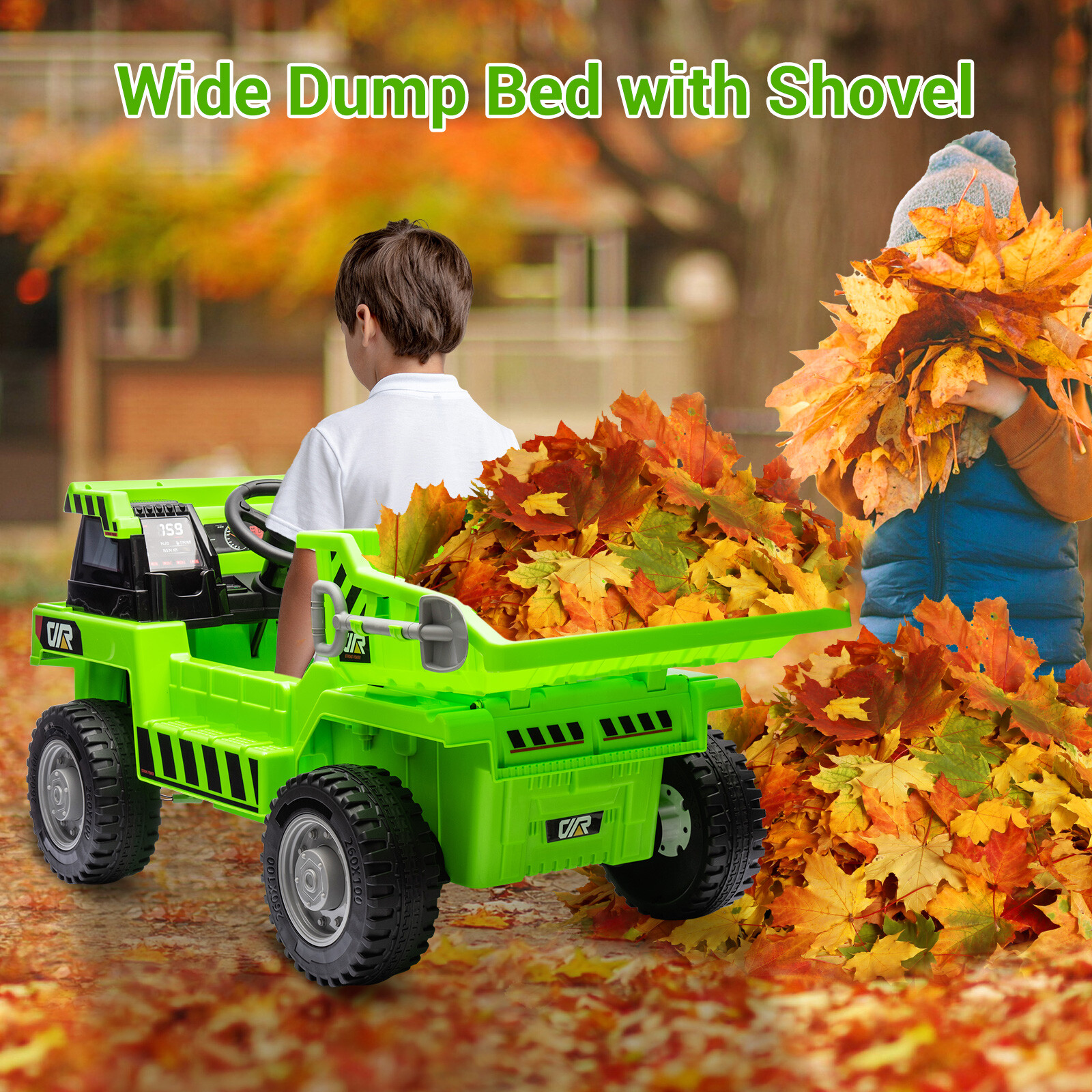 Kids Dump Truck Toys with Remote Control 4 Wheels Kids Ride on Construction Car