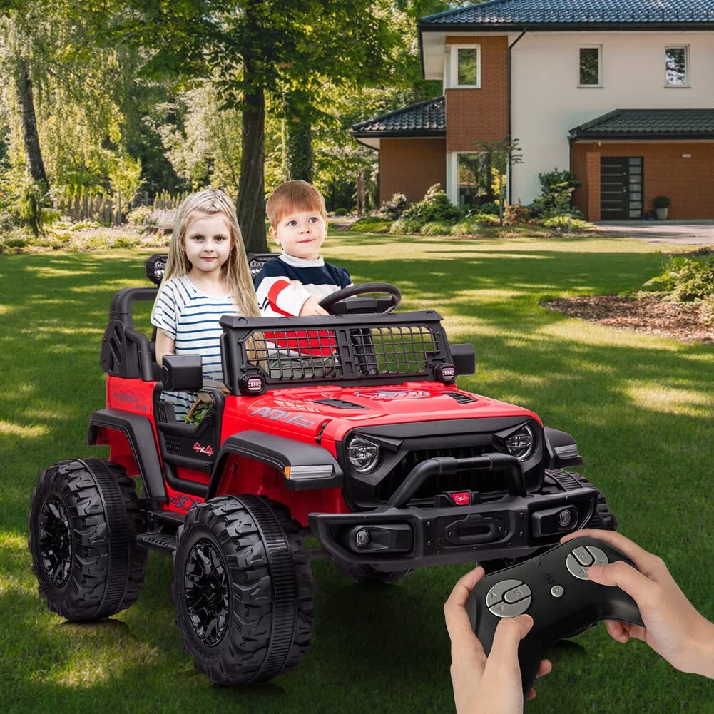 2 Seats Kids Ride On Toy Car 24V Electric Vehicles Remote Control LED Bluetooth
