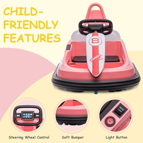 Electric Ride-On Bumper Car for Kids 3-6 Years, 360° Spin, Lights & Music, Safe