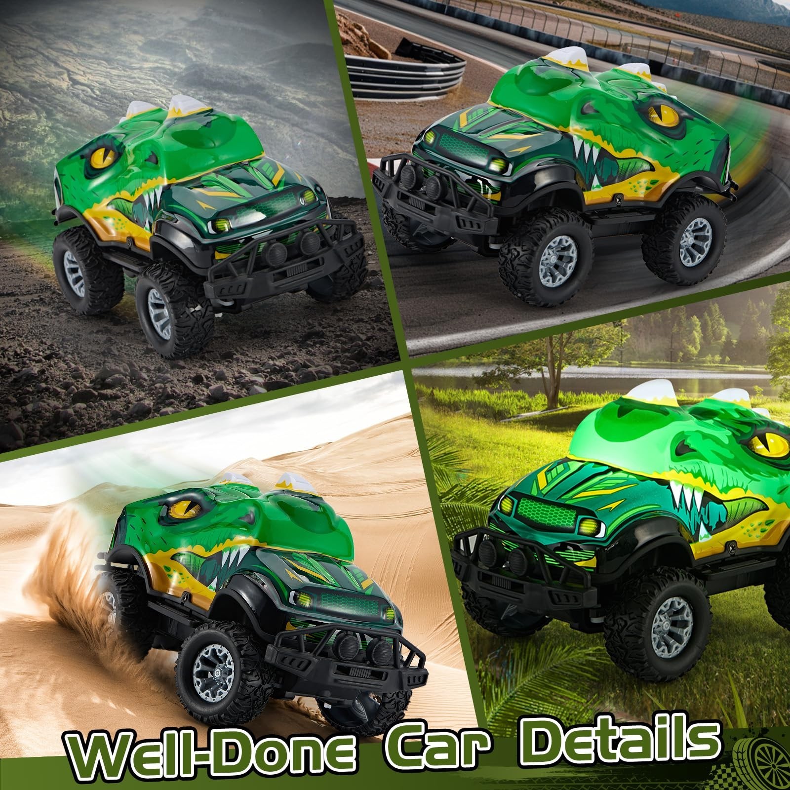 Dinosaur-Shaped Off-Road Vehicle Remote Control Cool Off-Road Vehicle Truck, …
