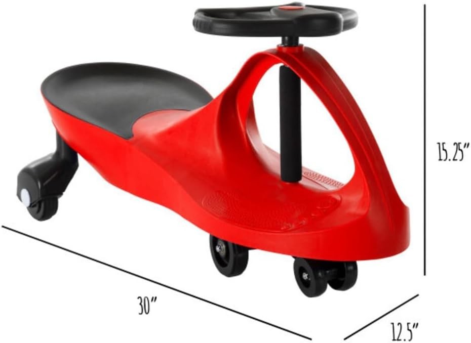 Lil’ Rider Wiggle Car Ride On Toy for Kids 3+, Red