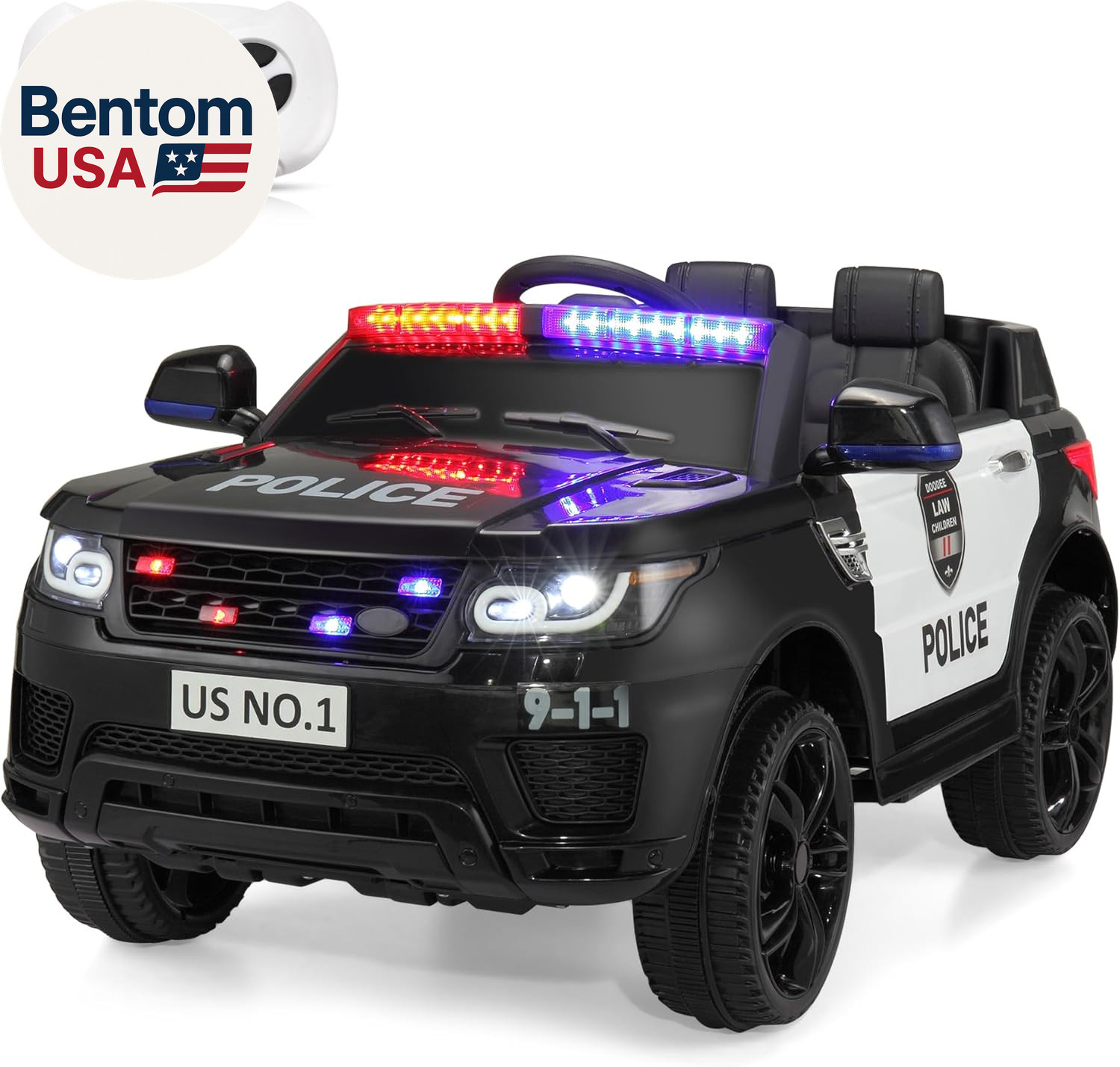 Police Car Ride on Electric Car for Kids to Drive Battery Powered Ride-On Toys C