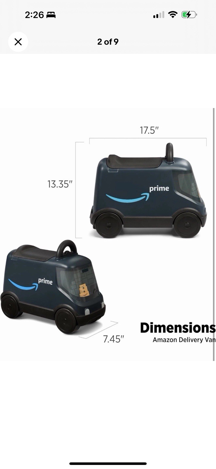 Amazon Delivery Van Ride on Toy for Kids, Blue Toddler Ride on Toy for Ages 2+