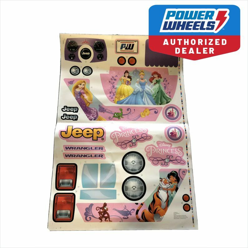 Power wheels Disney Princess Jeep Wrangler FLC45 label decal stickers Genuine