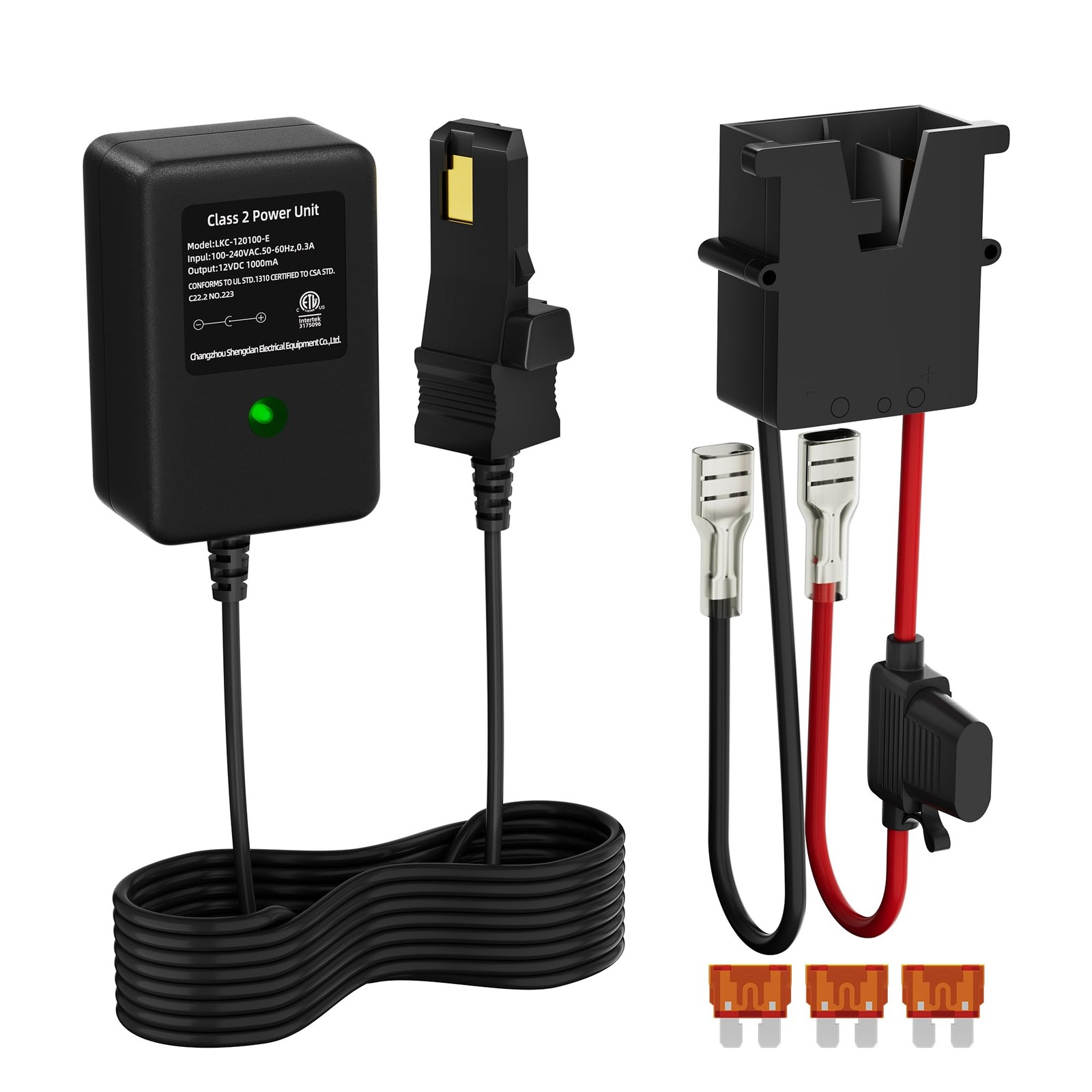 Power Wheel Charger 12 Volt with 12 AWG Wire Harness Connector 12V Battery Po…