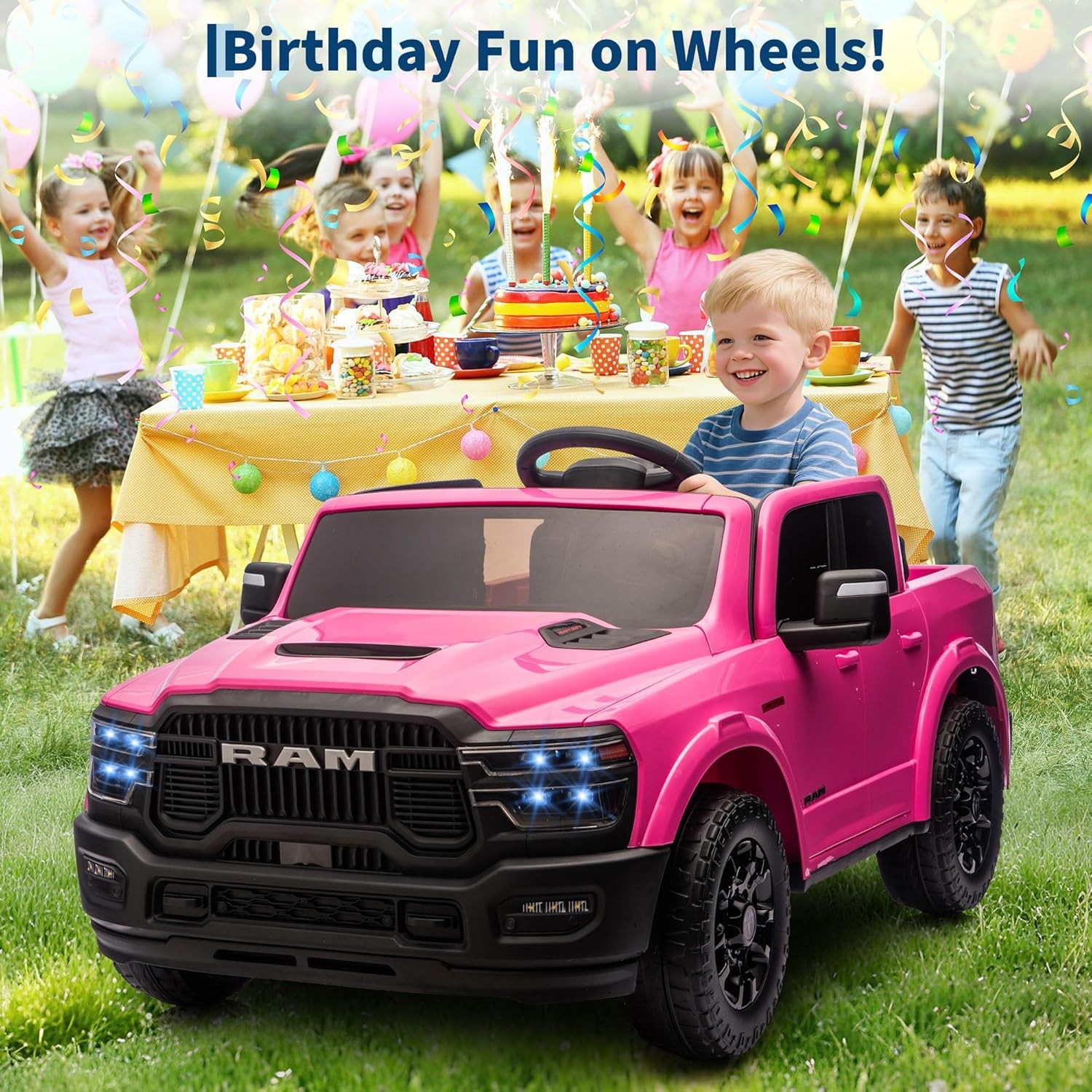 2 Seater Electric Car for Kids 24V Ride on Truck Toys Licensed RAM 2500 for Kids