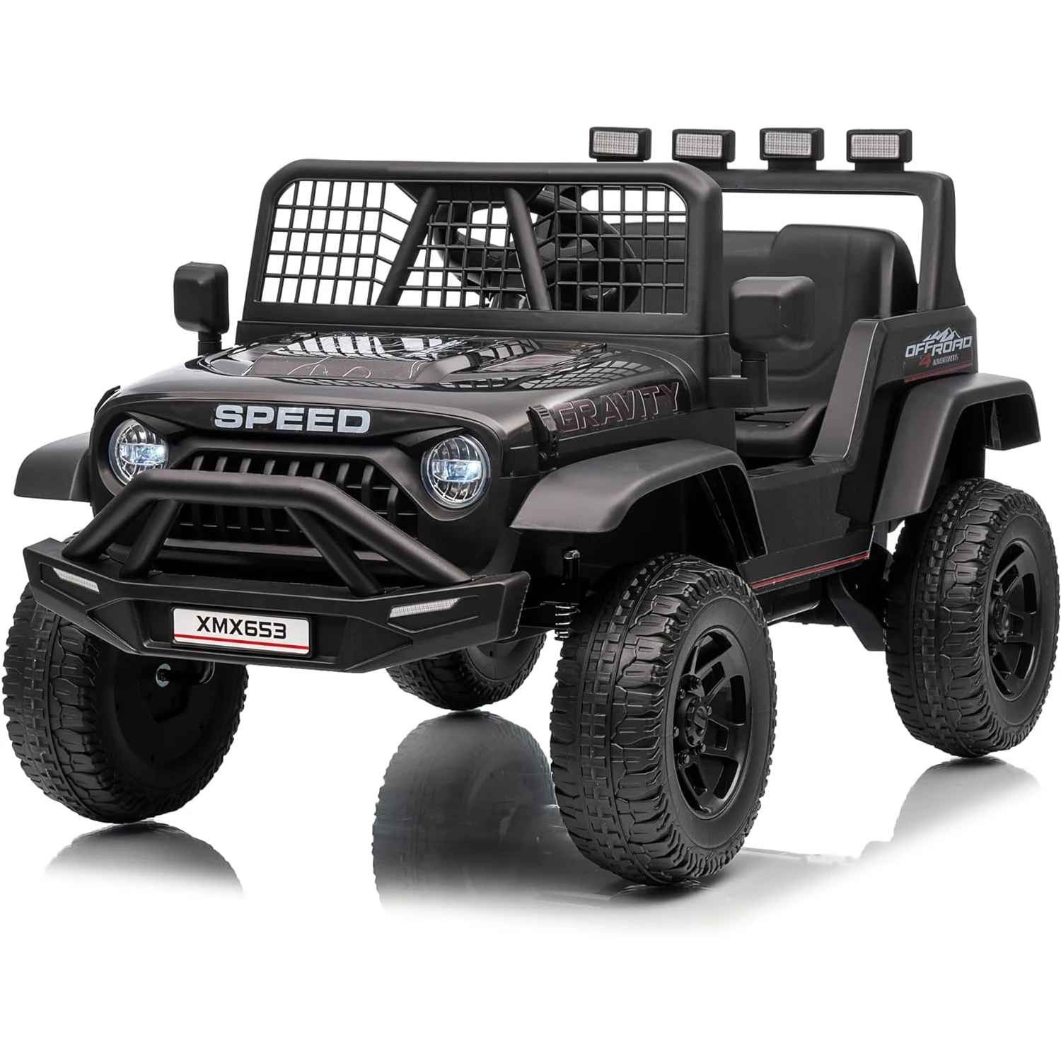 Red 12V Kids Electric Car 2 Seater Ride on Toy 3mph Truck with Remote LED+MP3