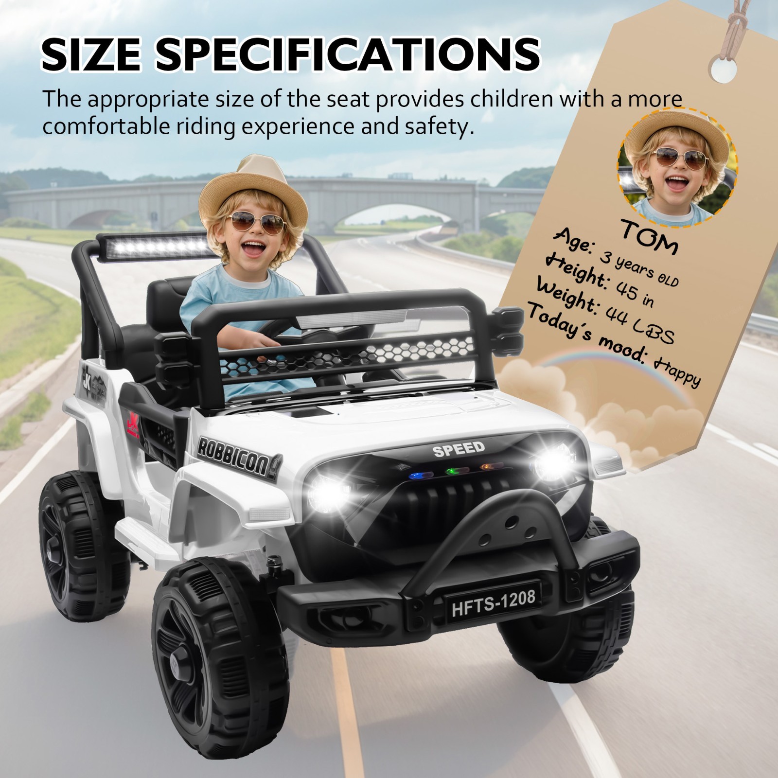 12V Electric Car Ride On Truck for Kids w/ Remote, Powered Wheels Toys,White