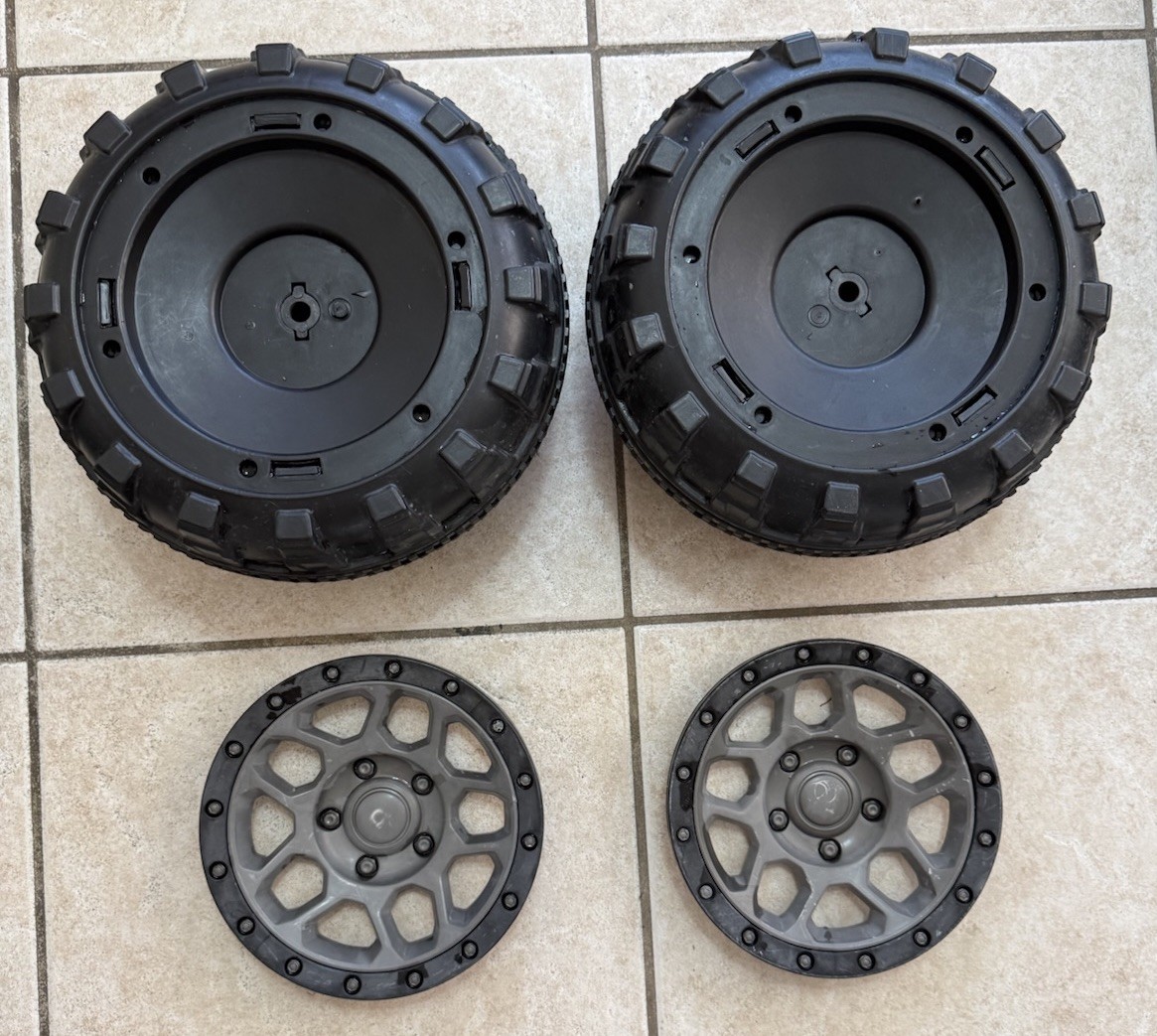 12V Power Wheels Vehicle Front Wheels With Hubcaps
