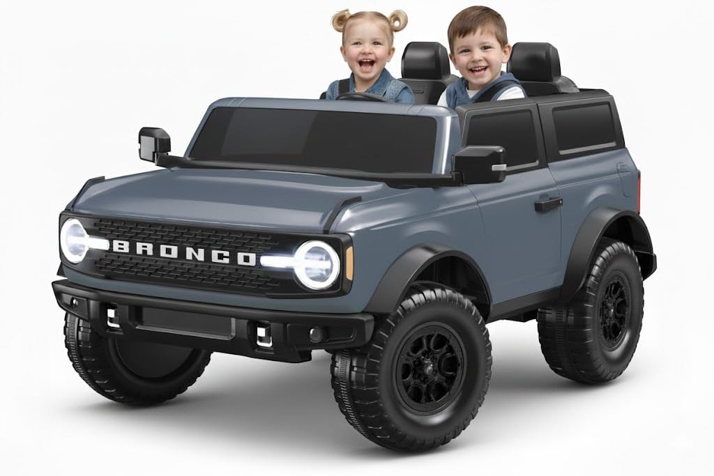 Kid Trax 12V Ford Bronco Ride-On Toy for Ages 3-7, Battery Powered, LED