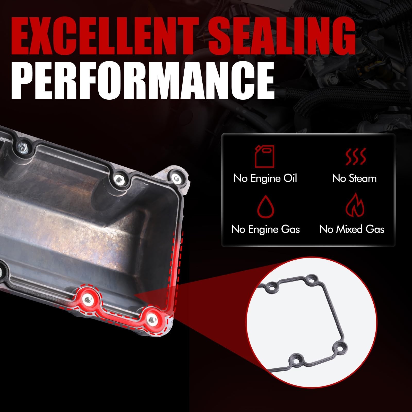 MITZONE Aluminum Engine Valve Cover Set Compatible with 1997-2004 Ford E-150 …