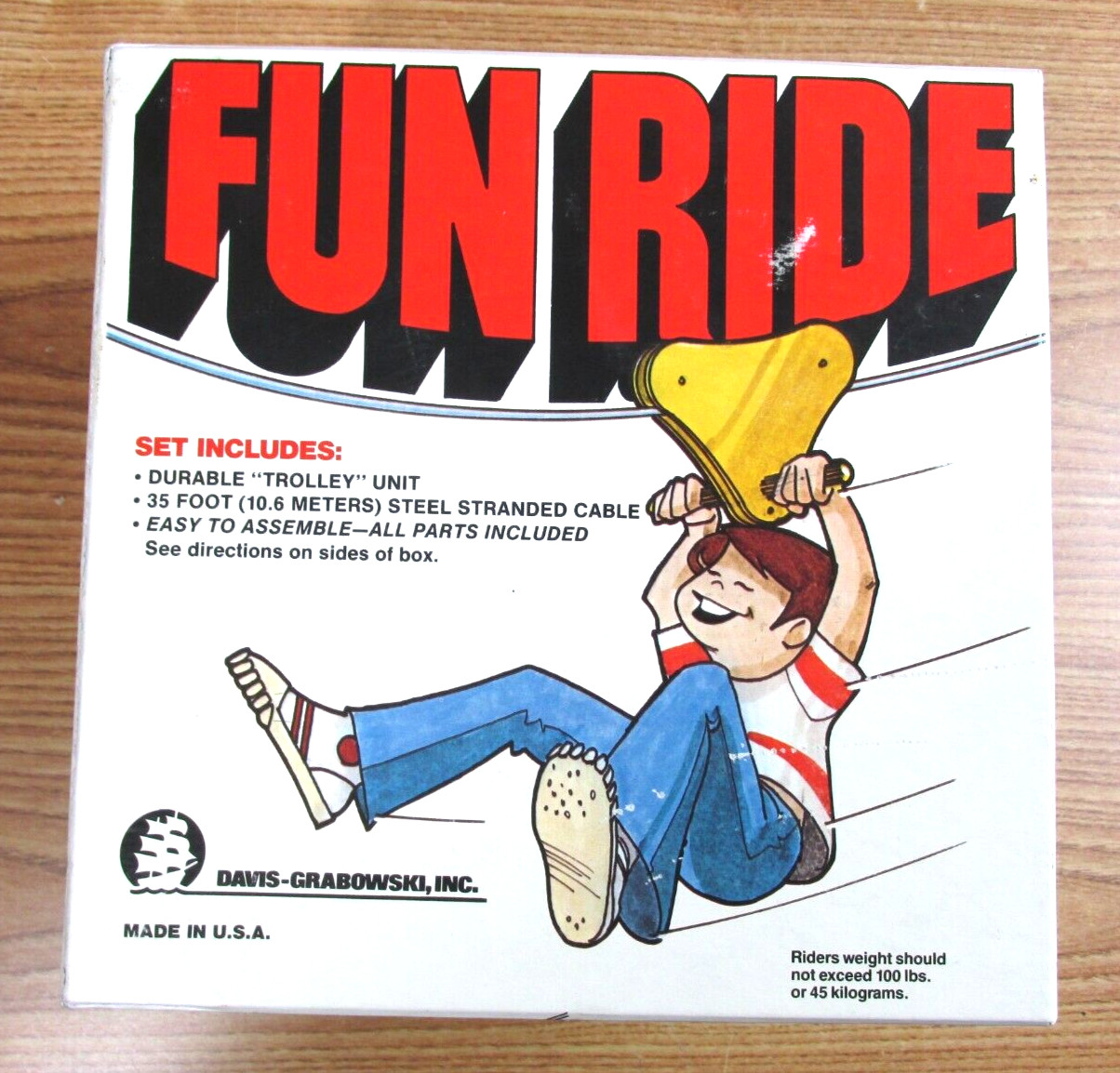 FUN RIDE TROLLY ZIP LINE CABLE RIDE DAVIS GRABOWSKI INC USA ITEM NO 30/1000