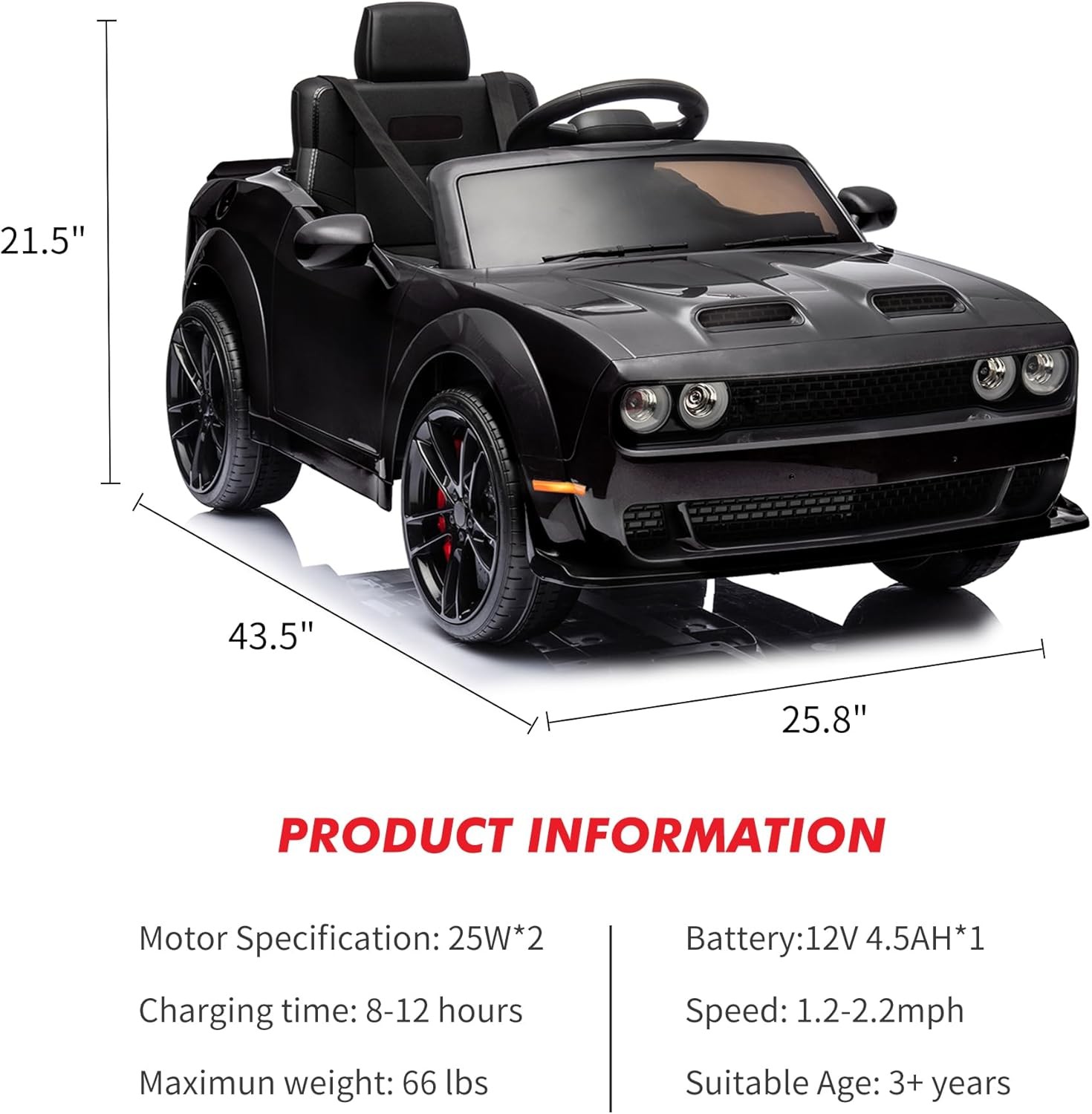 12V Electric Ride on Car Remote Control,Wireless Music Vehicle,Car Gifts for Kid