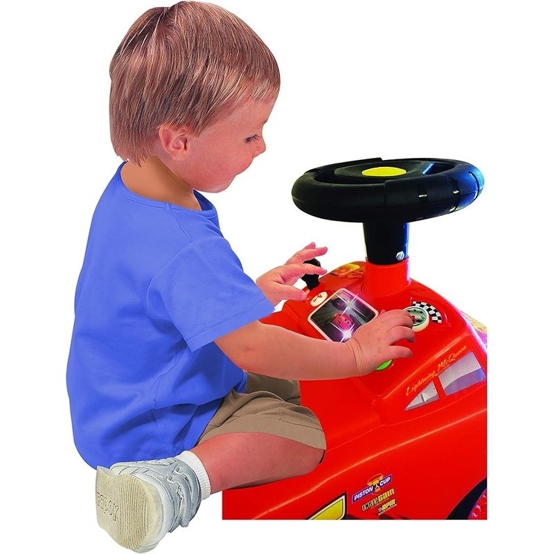 McQueen Ride-On Toy W/ Engine Sounds Flashing Lights Safe Fun For Beginners New