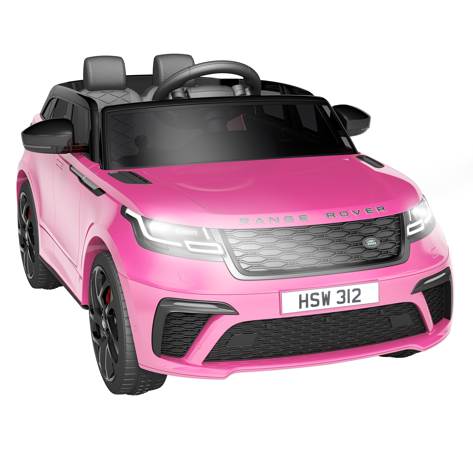 12V Land Rover Licensed Ride-On Car for Kids w/ Remote, LED Lights & Music, Pink