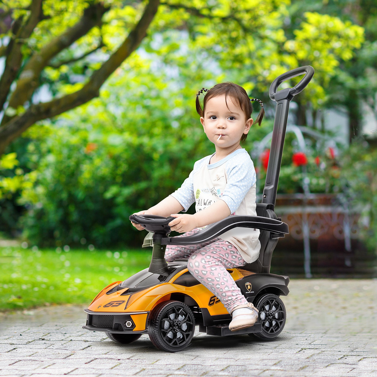 2 in 1 Ride on Push Car Essenza SCV12 Licensed Toddler Sliding Car Manual Orange