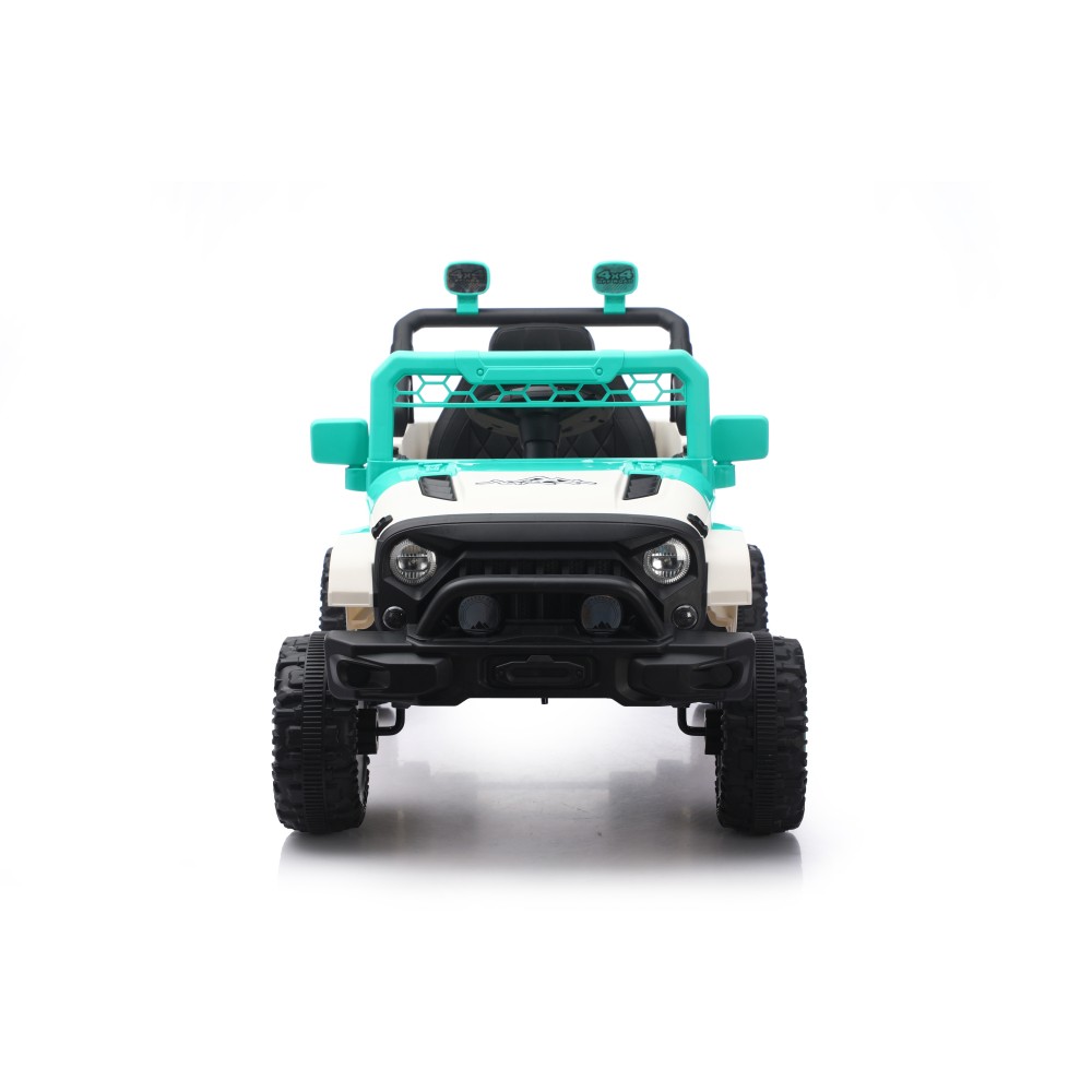 12V Toddler Electric Ride On Car White Green, Remote Control Spring Suspension