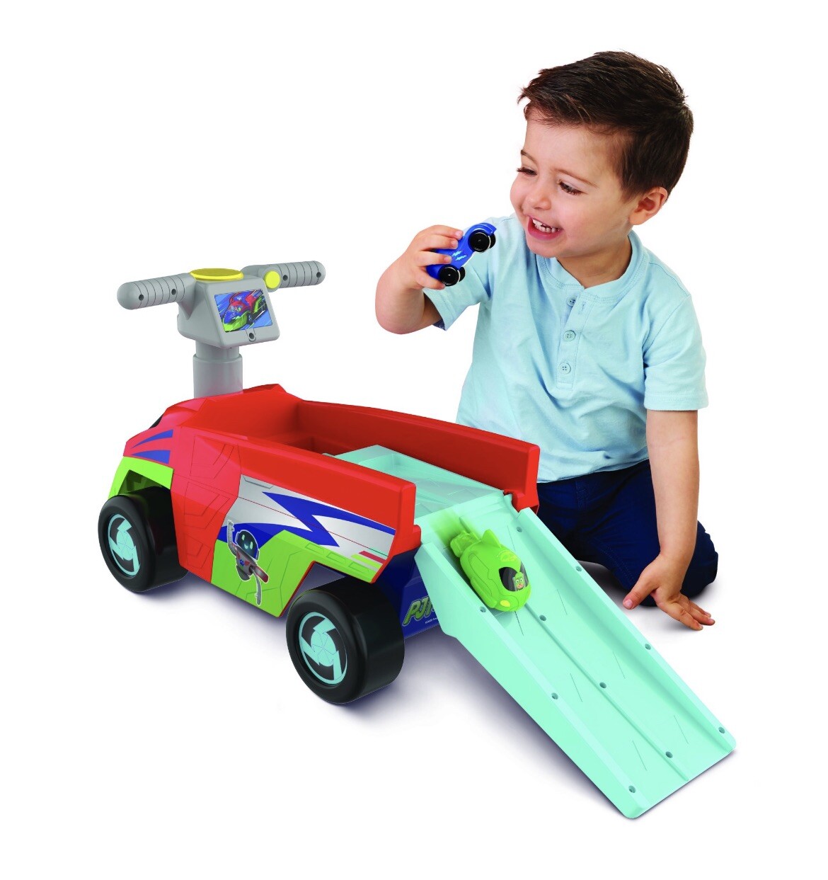 PJ Masks Seeker Ride On with 2 Mini Vehicles and Sounds for Kids 1-3 Years – NEW